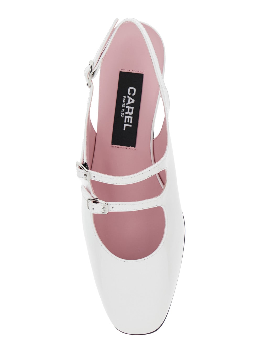 Shop Carel Peche White Mary Jane Pumps In Patent Leather Woman