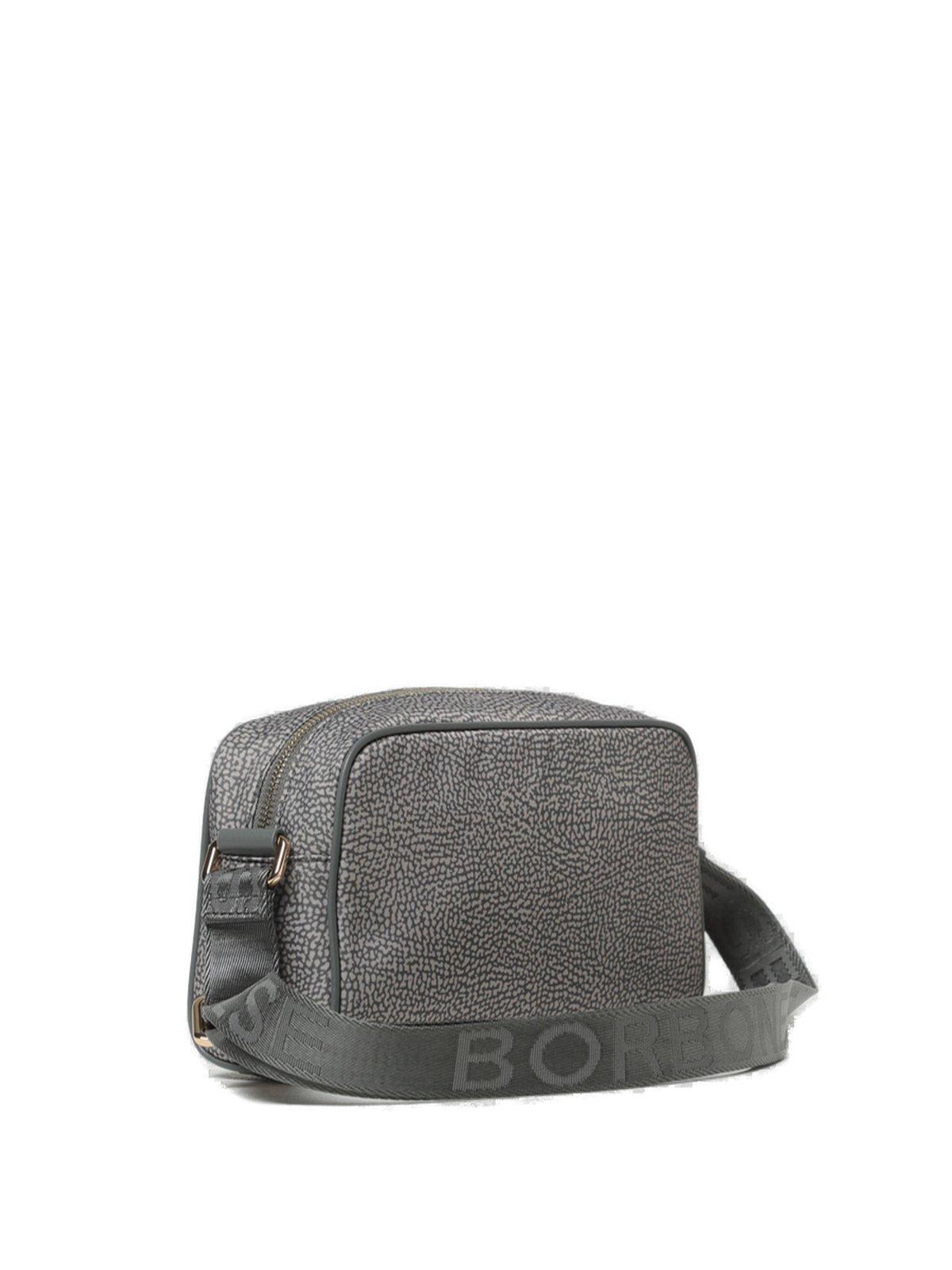 Shop Borbonese Zipped Small Camera Bag In Clay Grey