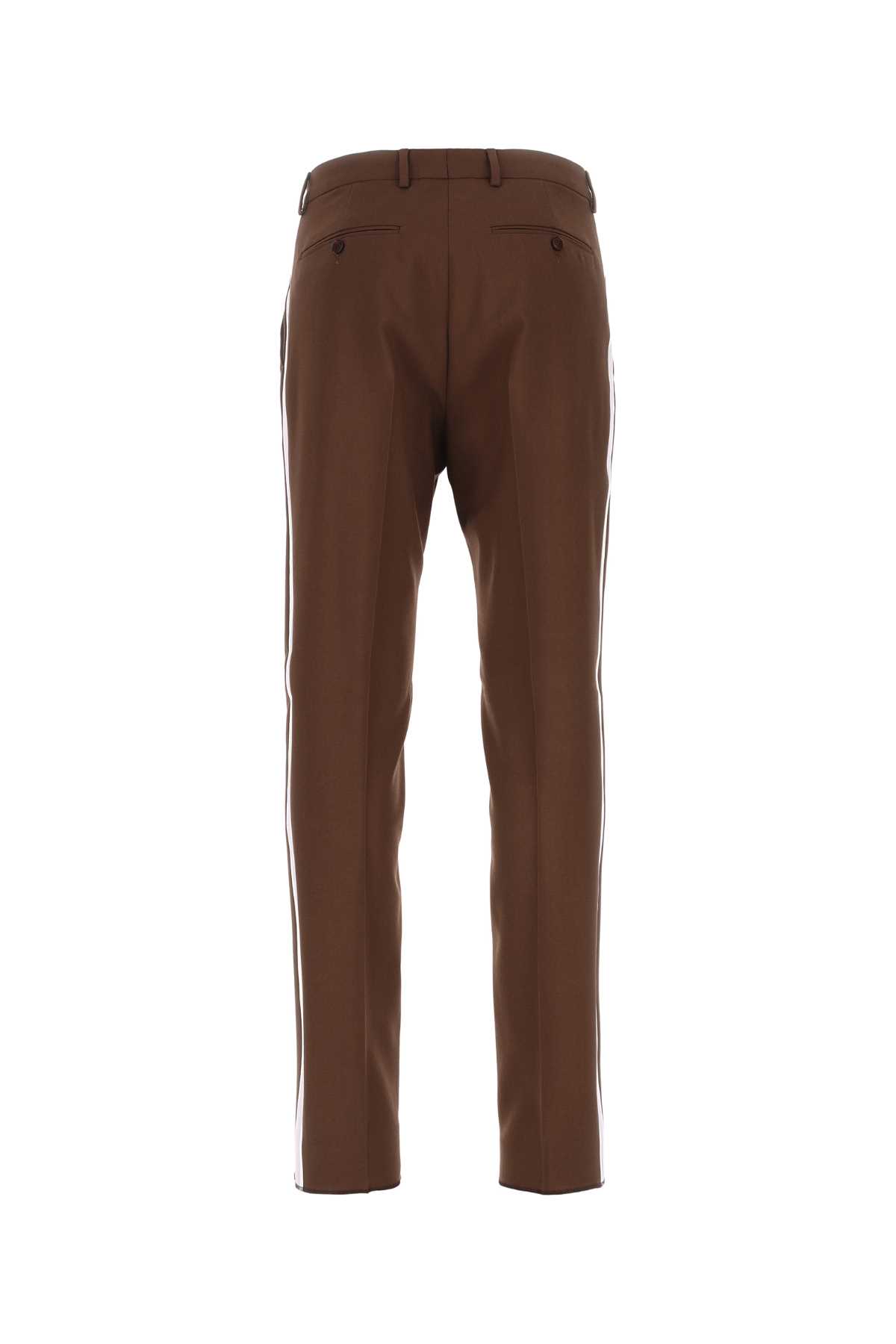 Valentino Brown Wool Pant In V0a