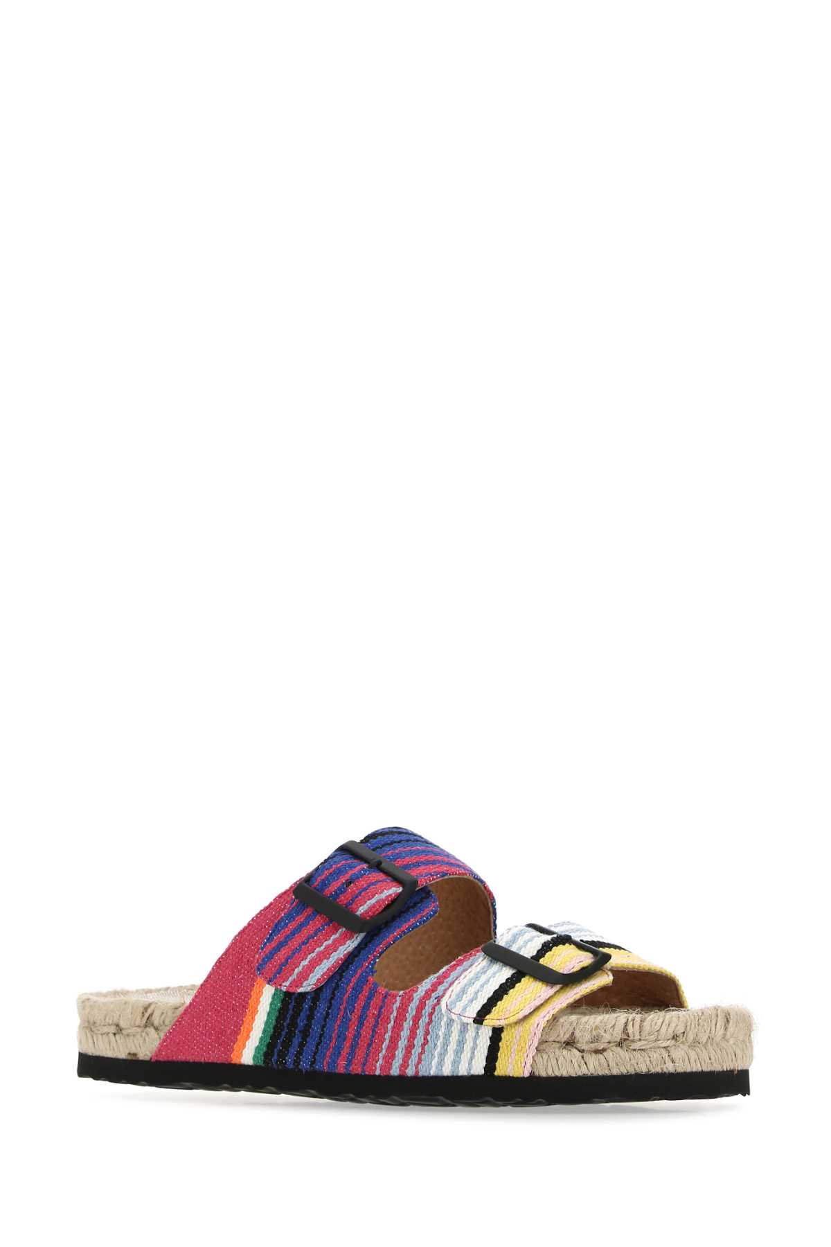 Shop Manebi Embroidered Fabric Tulum Slippers In Multicolor