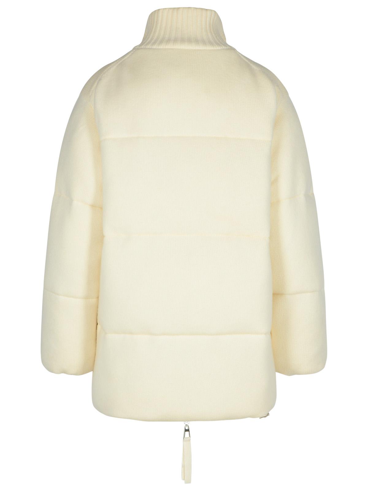 Shop P.a.r.o.s.h Last Cream Wool Blend Down Jacket