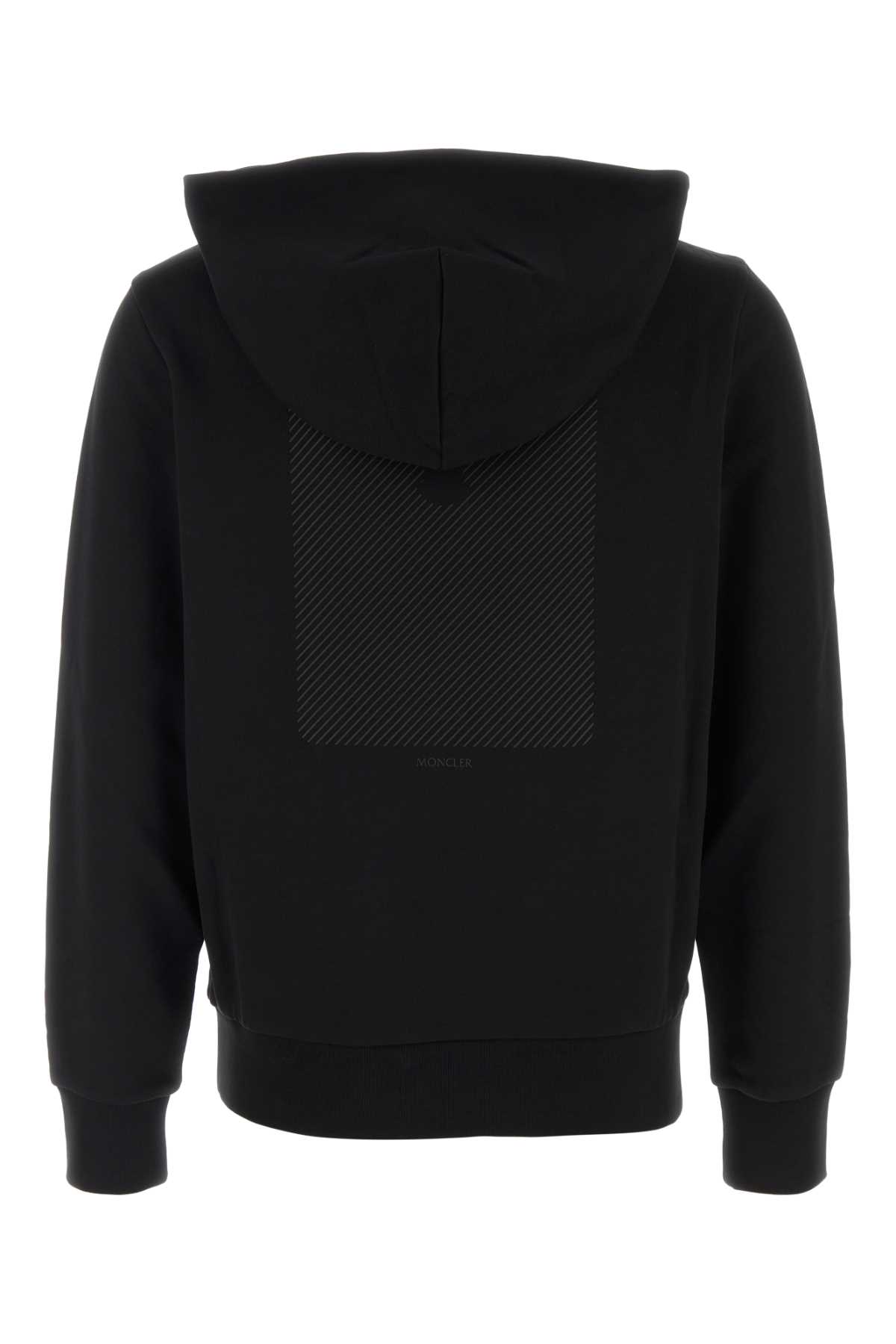 Moncler Black Cotton Sweatshirt In Gray