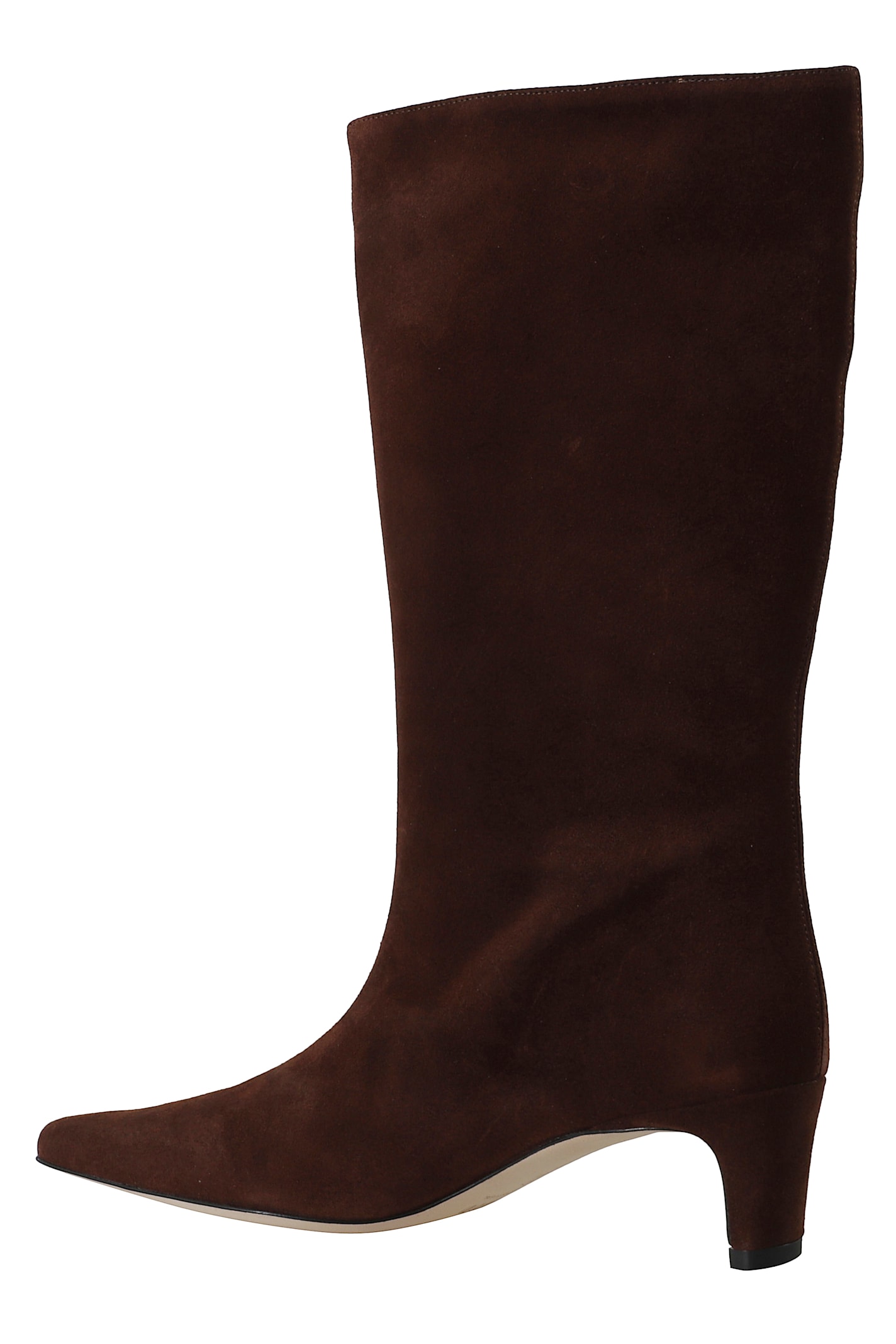 Staud 55mm Leather Pointed-toe Boots In Brown