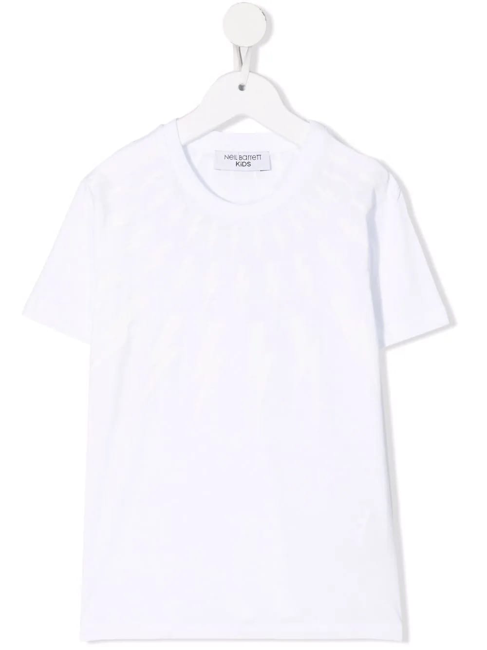 Neil Barrett Kids White T-shirt With Fluorescent Fair-isle Thunderbolt Print