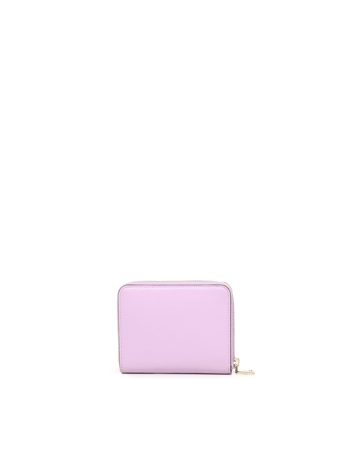 Shop Love Moschino Bi-fold Wallet With Logo In Lillac