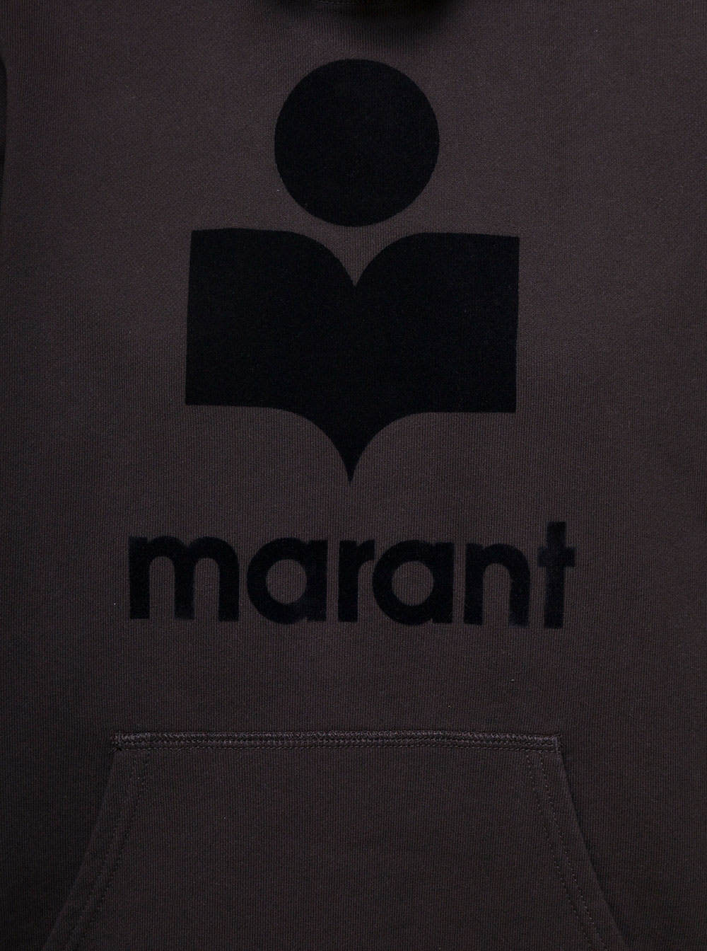 Shop Marant Etoile Black Hoodie With Tonal Logo Print In Cotton Blend Woman