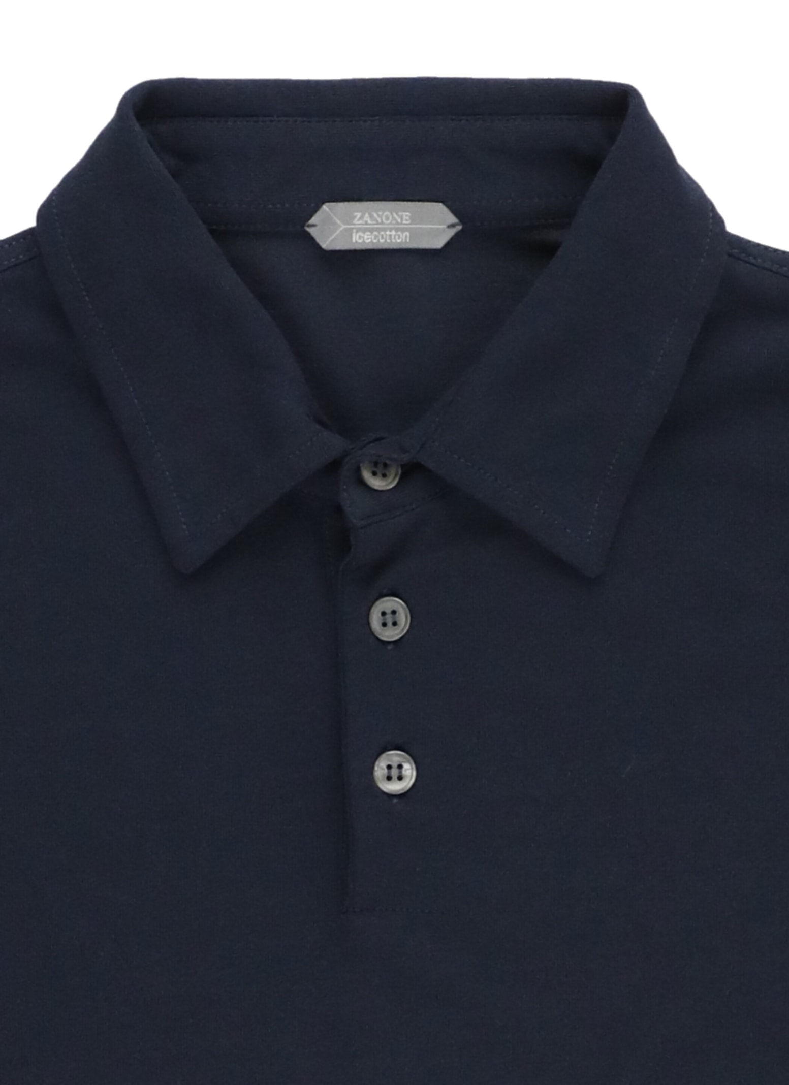Shop Zanone Cotton Polo Shirt In Navy