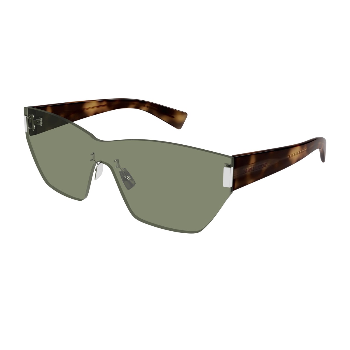 Shop Saint Laurent Sl 755 Linea Corner Angle 002 Havana Green Sunglasses