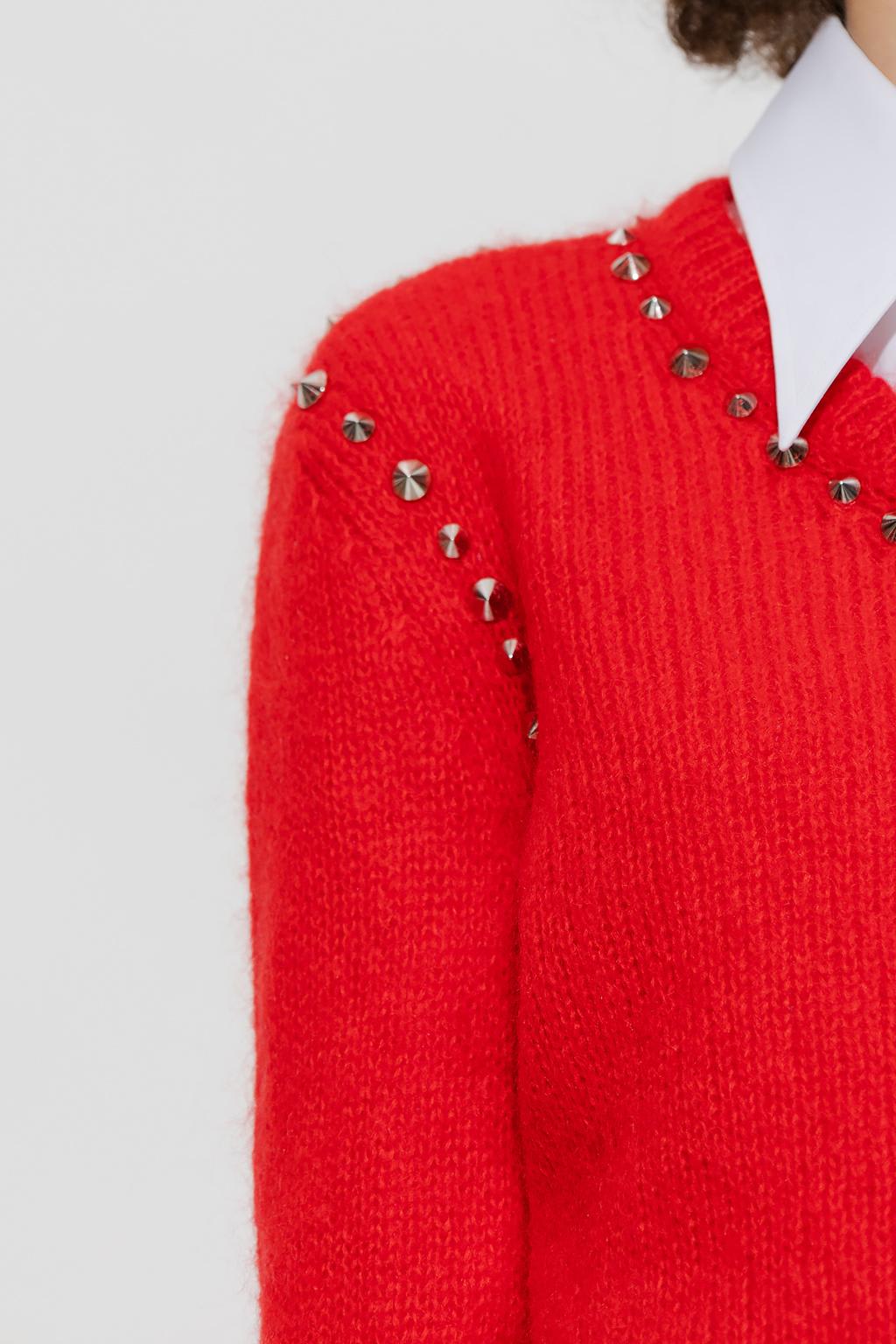 Shop Gucci Studded Sweater In Multicolour