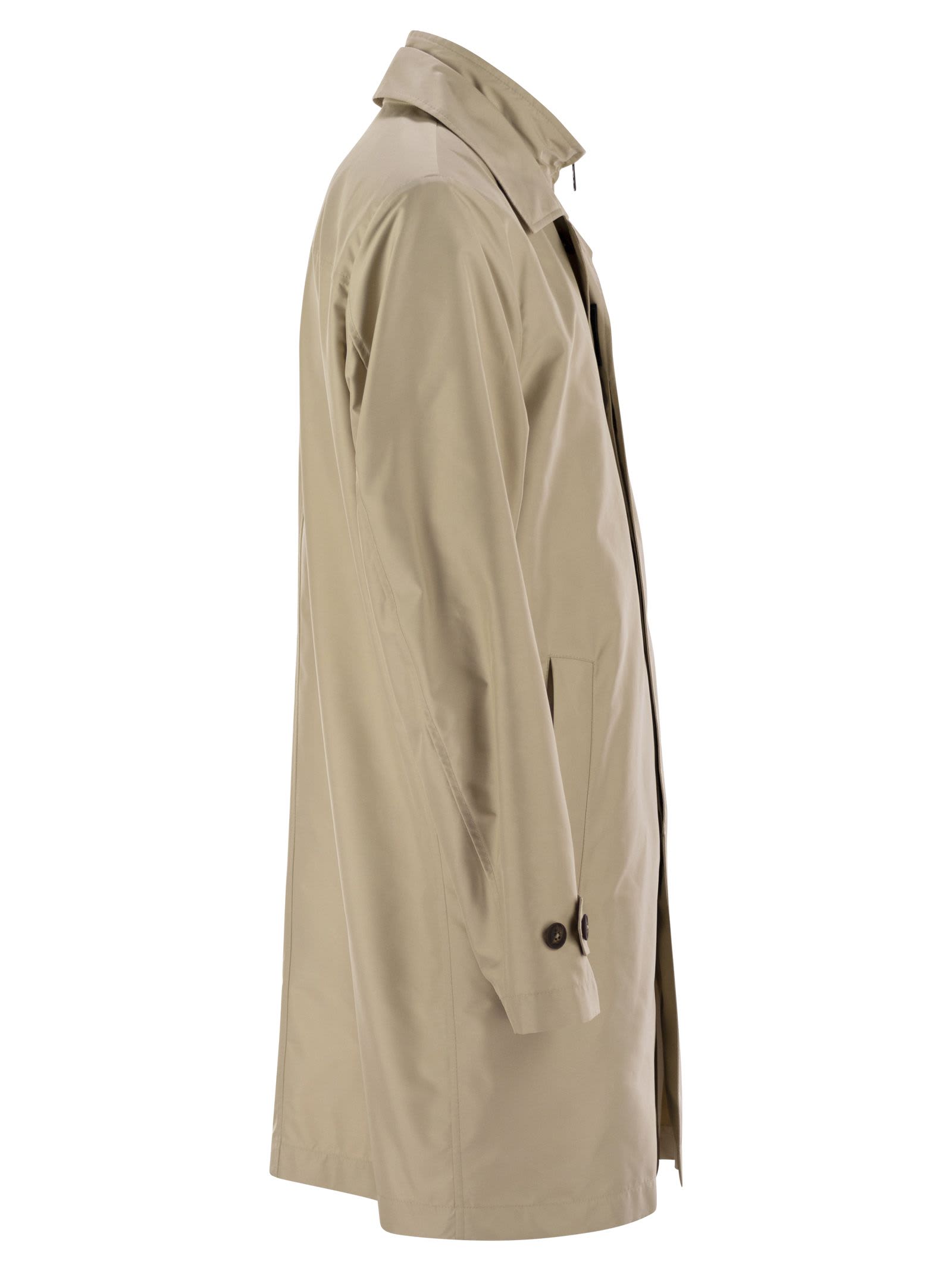 Fay Men Morning Coat In Technical Poplin In Sand