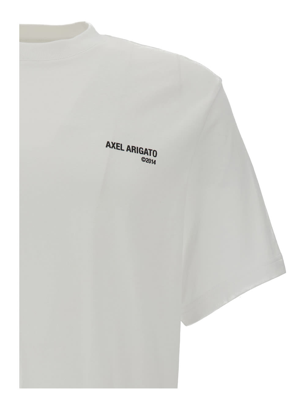 Shop Axel Arigato Legacy White T-shirti With Logo Lettering Print In Cotton Man