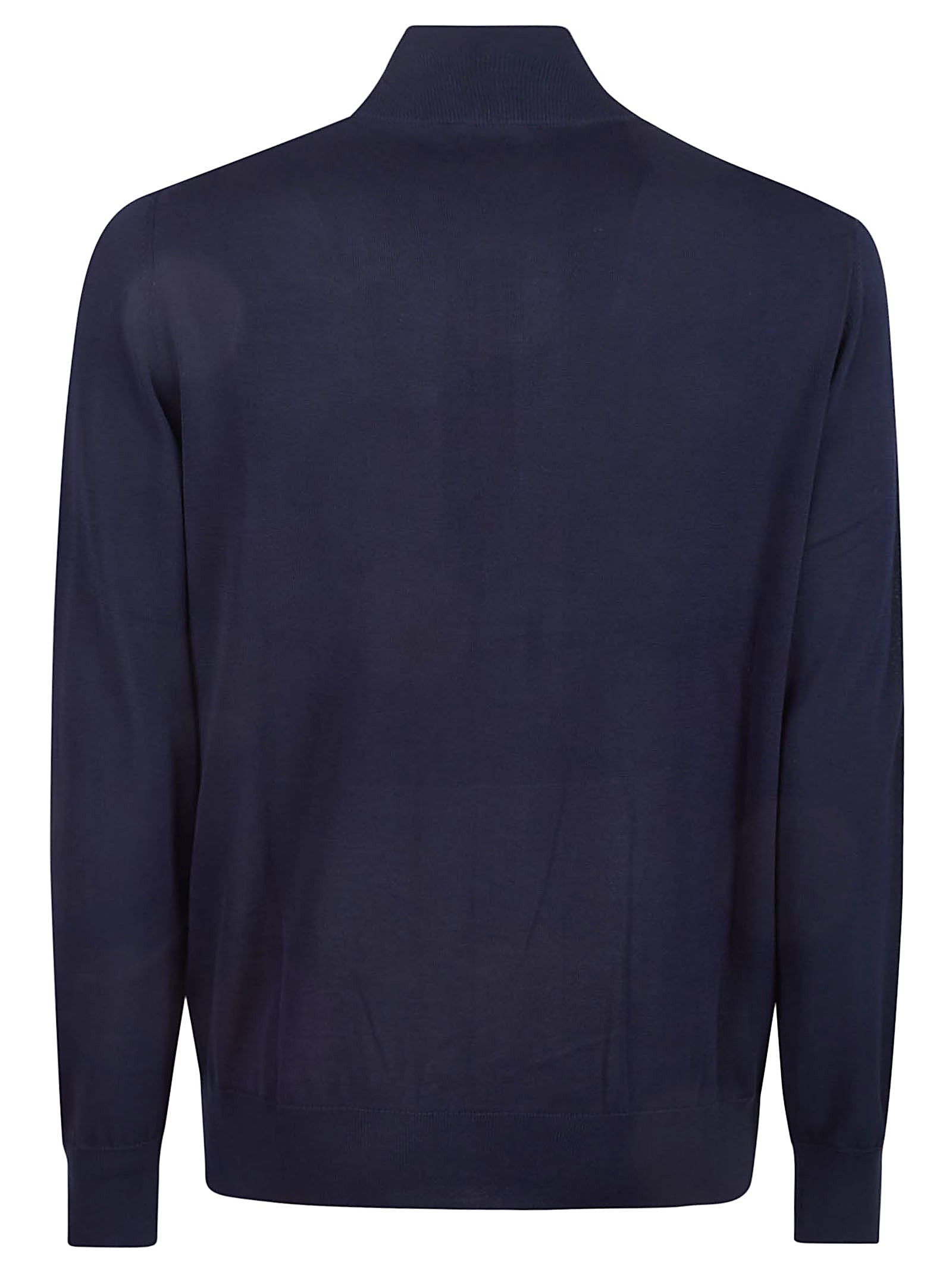 Ballantyne Plain Zipped Caridgan In Navy