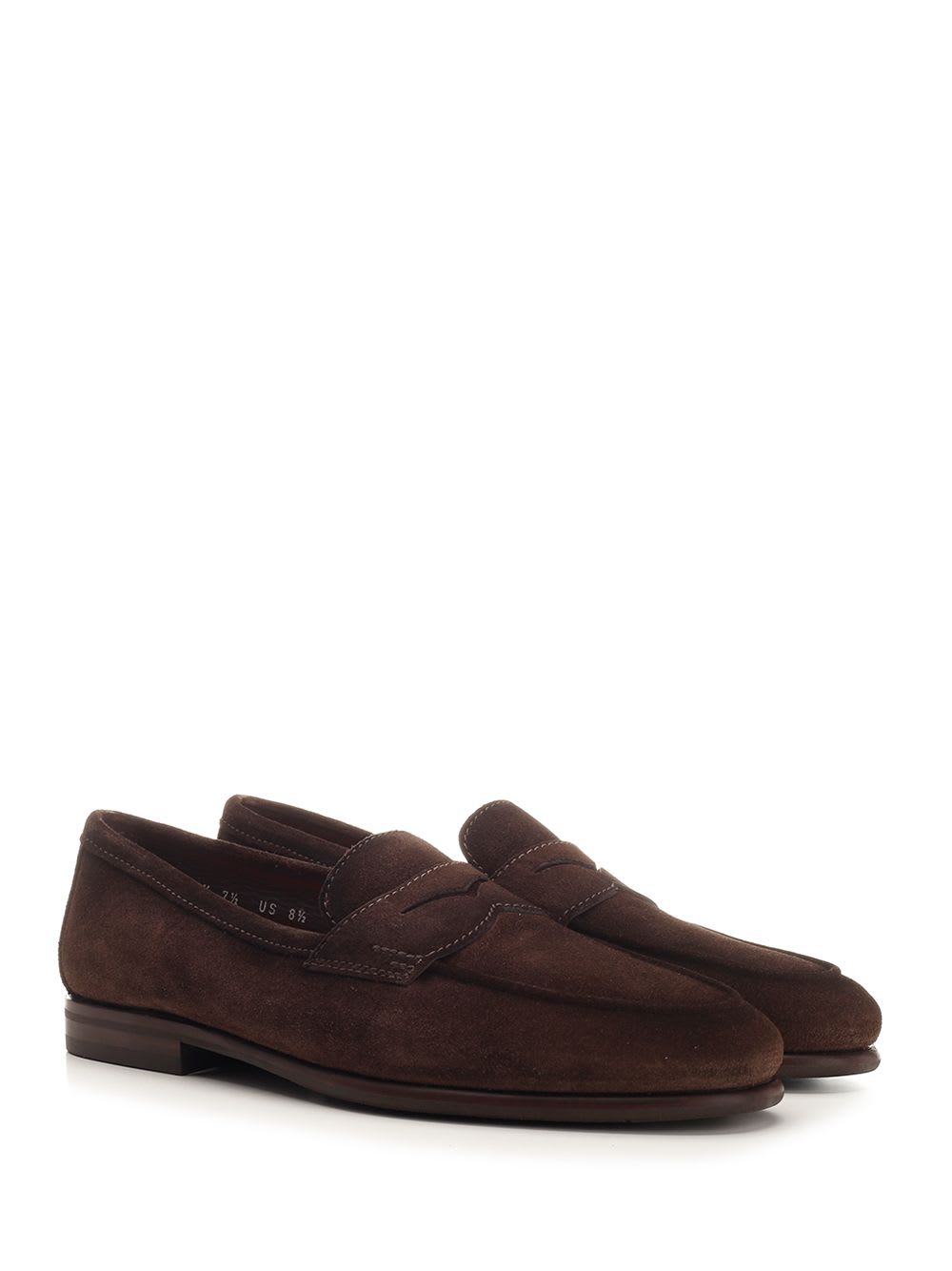 Shop Santoni Carlo Mens Brown Suede Moccasin