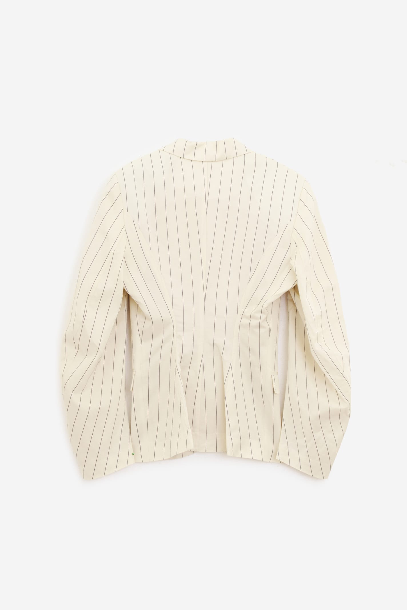 Shop Remain Birger Christensen Drapy Striped Blazer Jacket In Cream