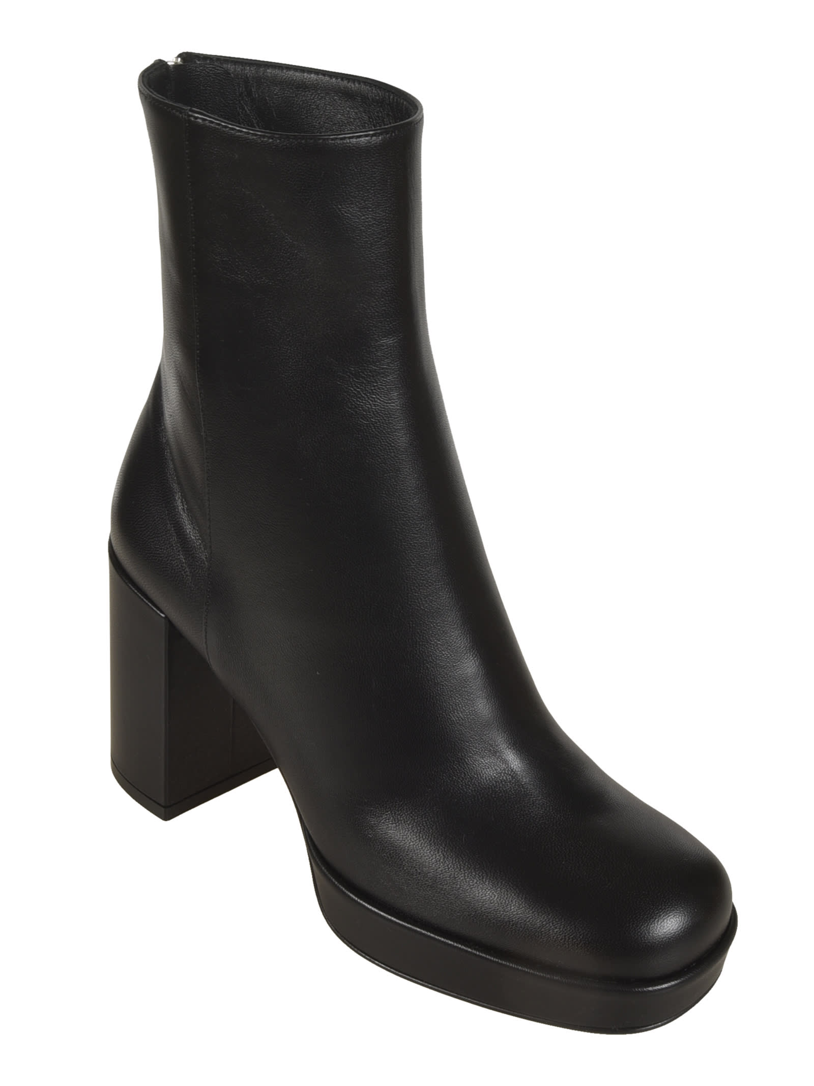 Shop Sergio Rossi Back Zip Classic Boots In Black