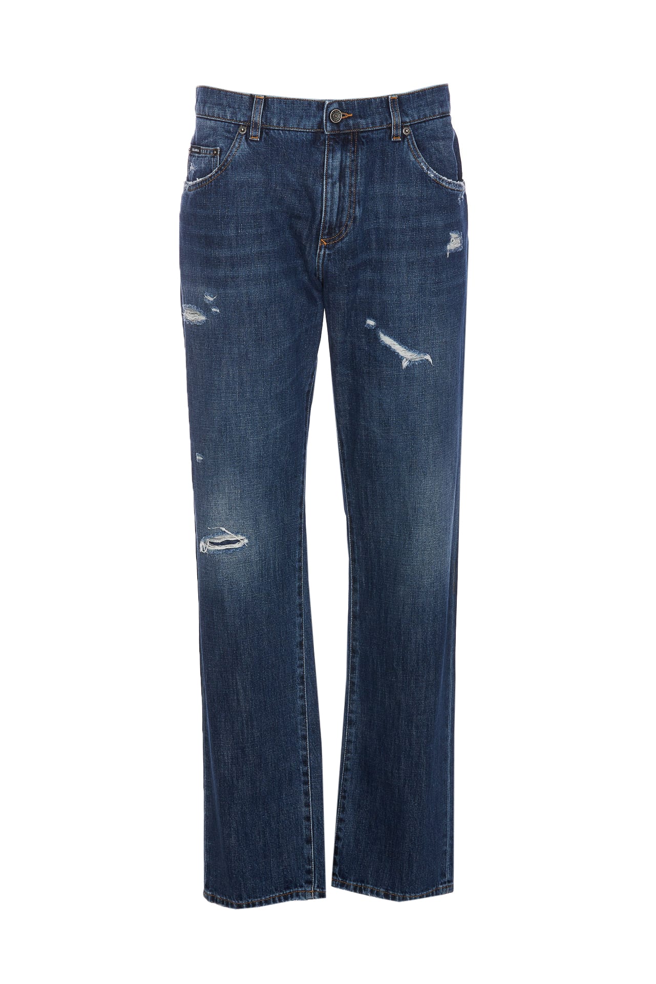 Shop Dolce & Gabbana Jeans With Scraping In Blue