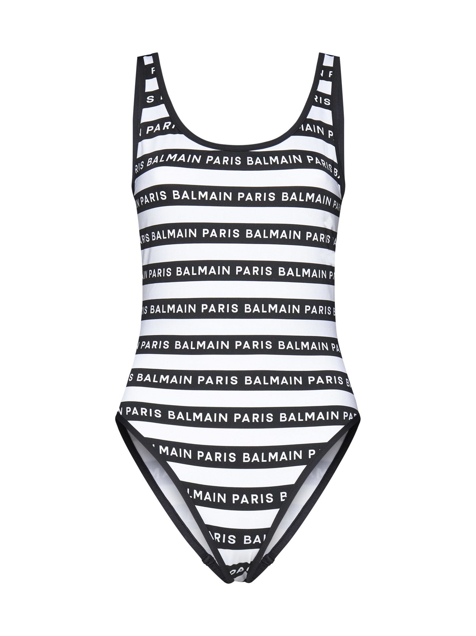 Balmain Swimwear In White Black