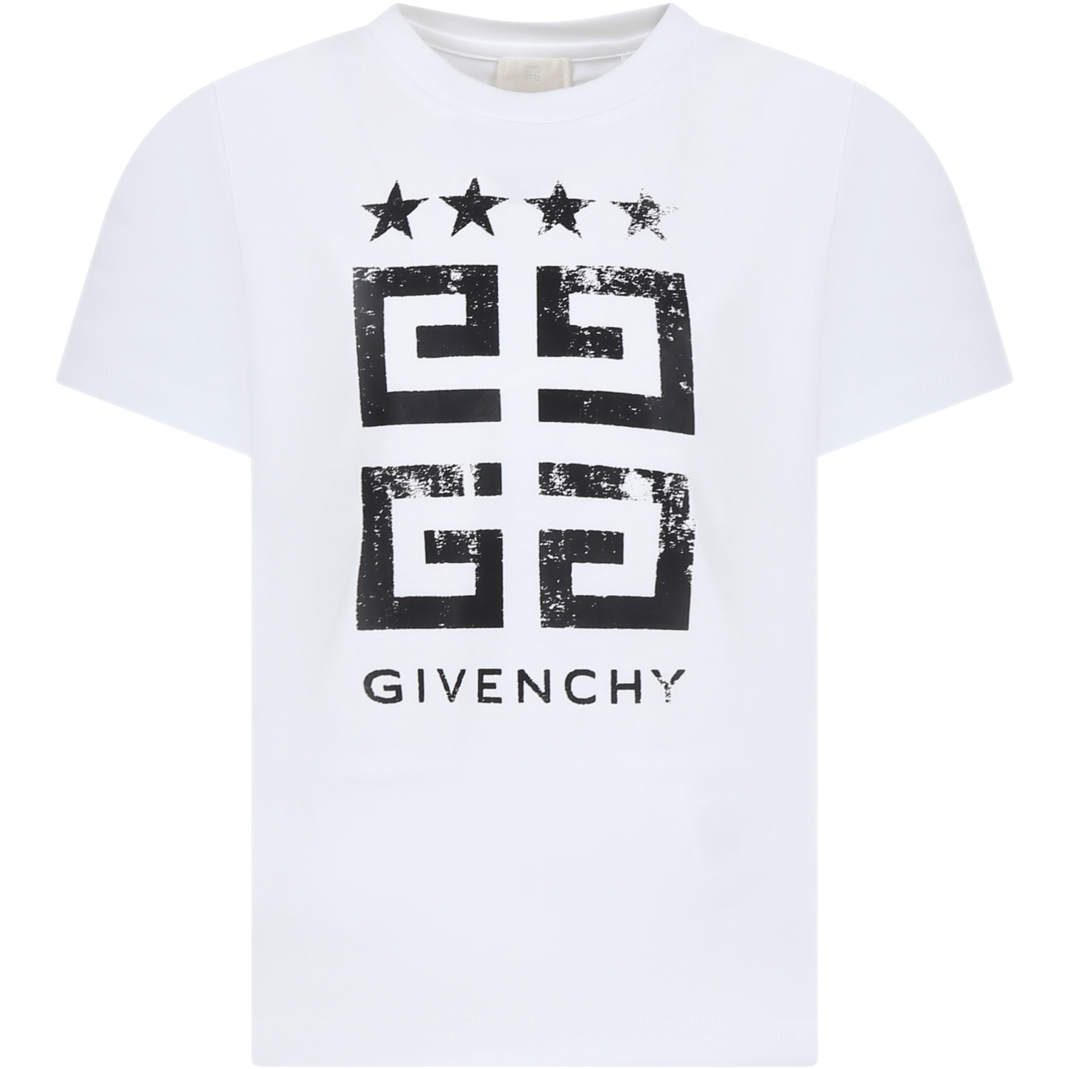 GIVENCHY WHITE T-SHIRT FOR KIDS WITH LOGO