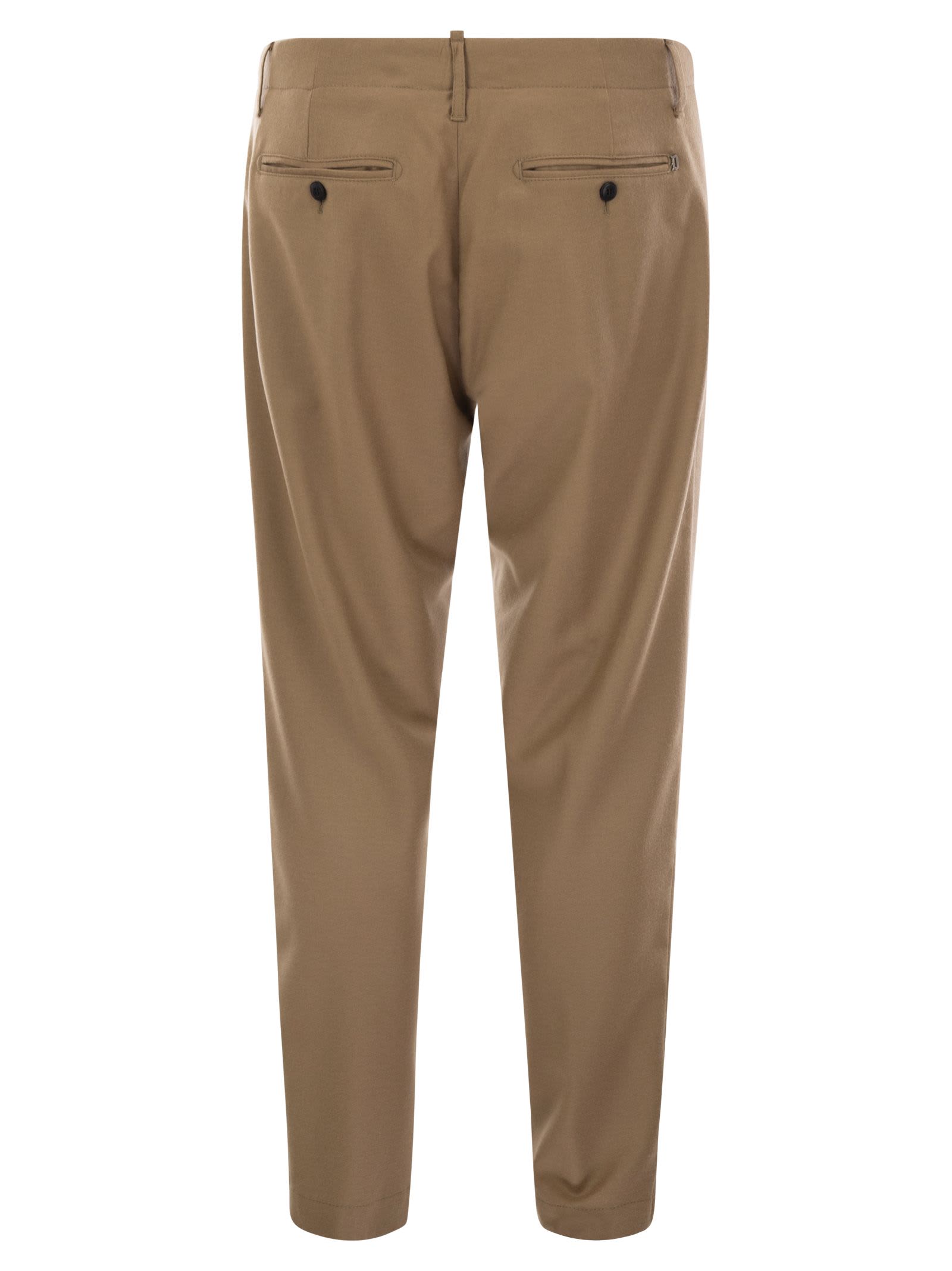 Dondup Ben Trousers In Wool In Camel