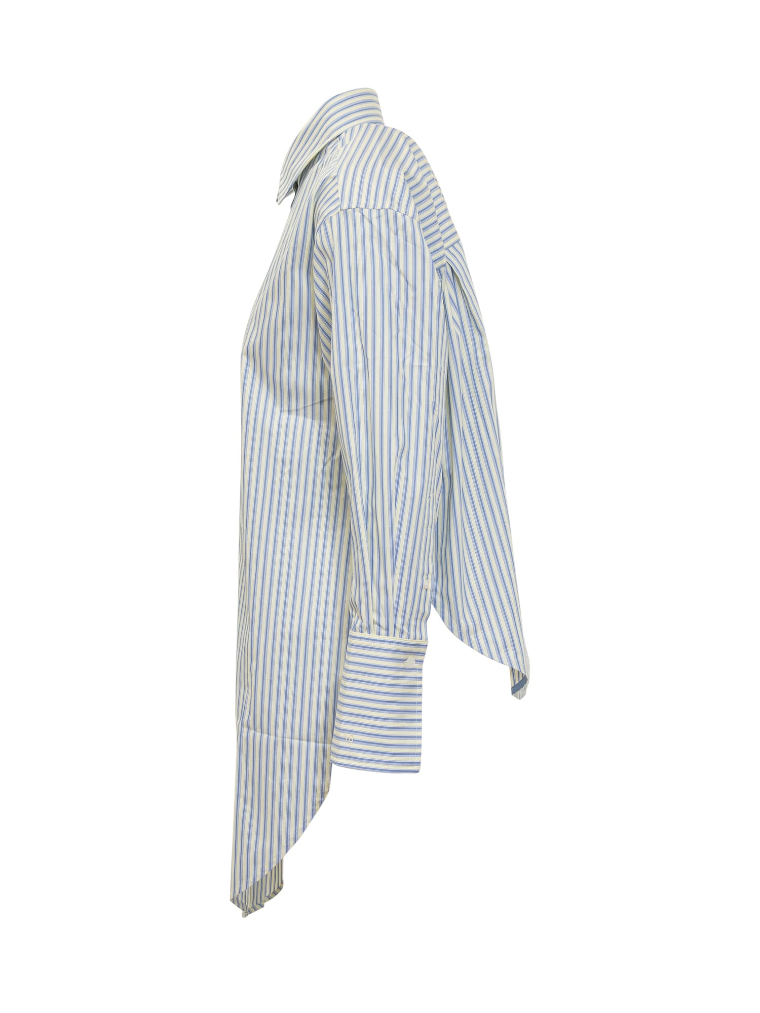 Shop Victoria Beckham Wrap Shirt Dress In Chamomile/oxford