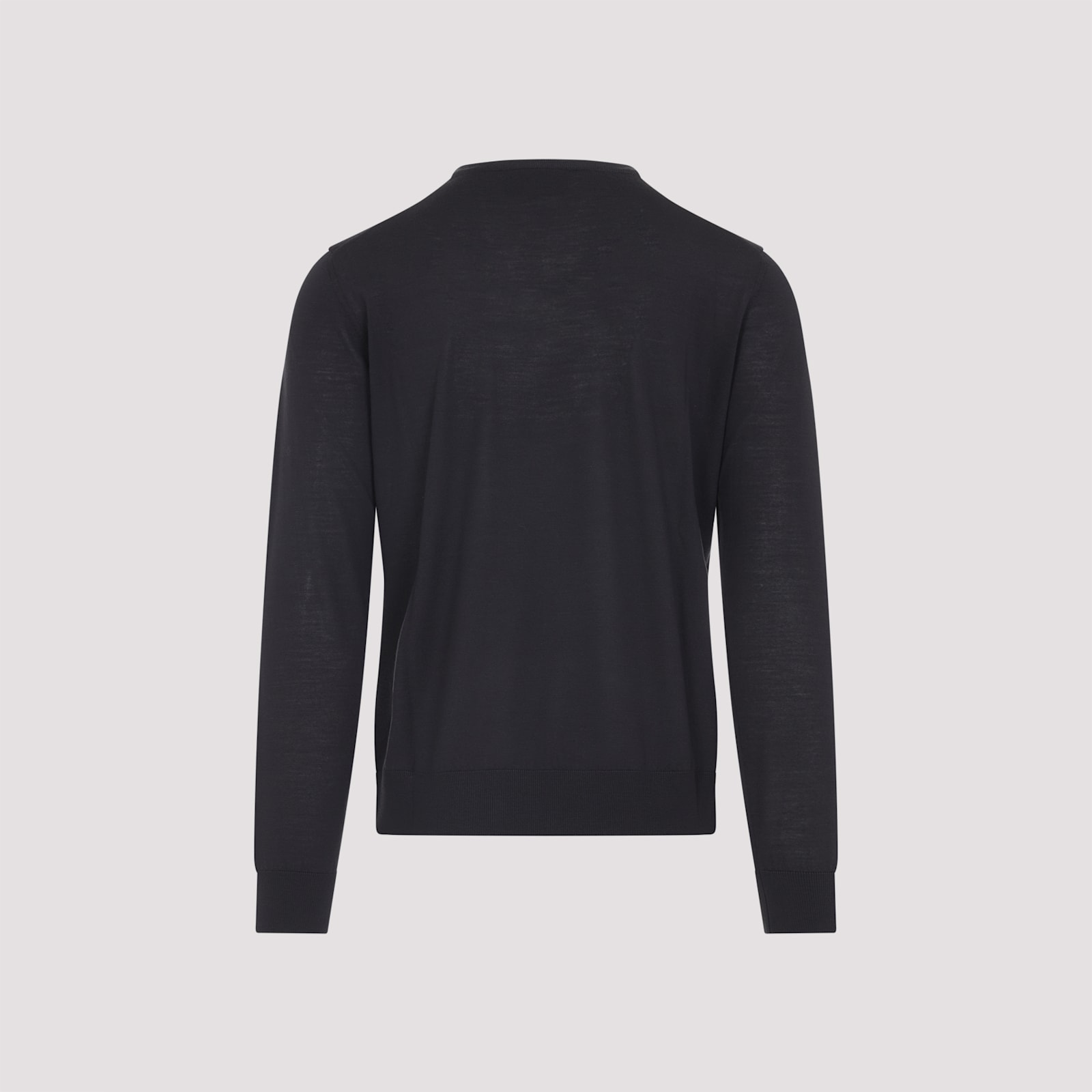 Giorgio Armani Crew Neck Sweater In Virgin Wool In Gray