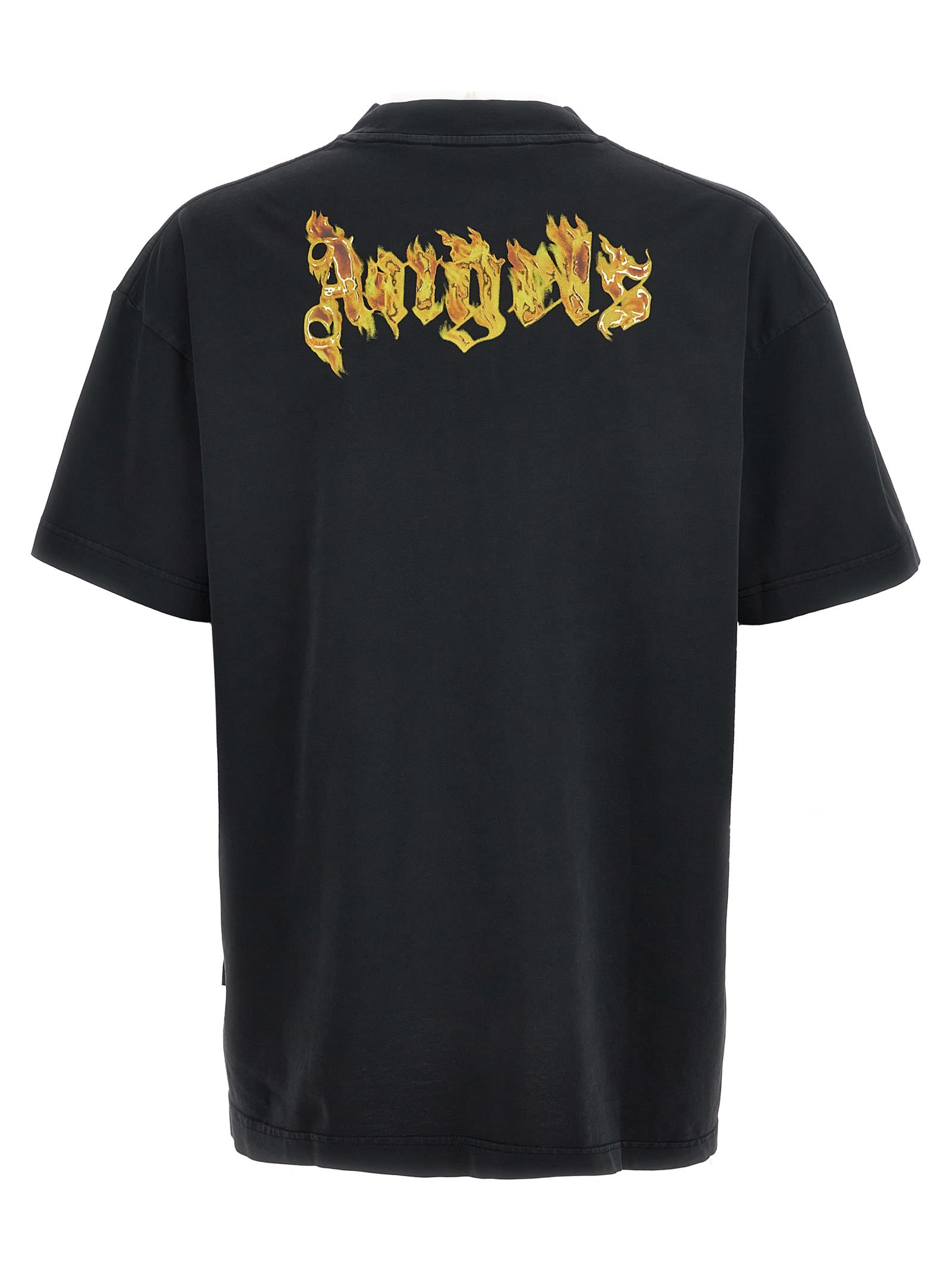 Shop Palm Angels T-shirt In Black Gold