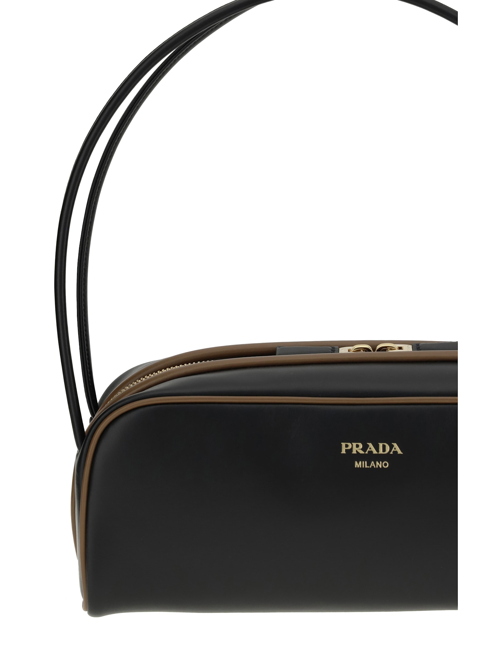 Prada Women Black Leather Shoulder Bag