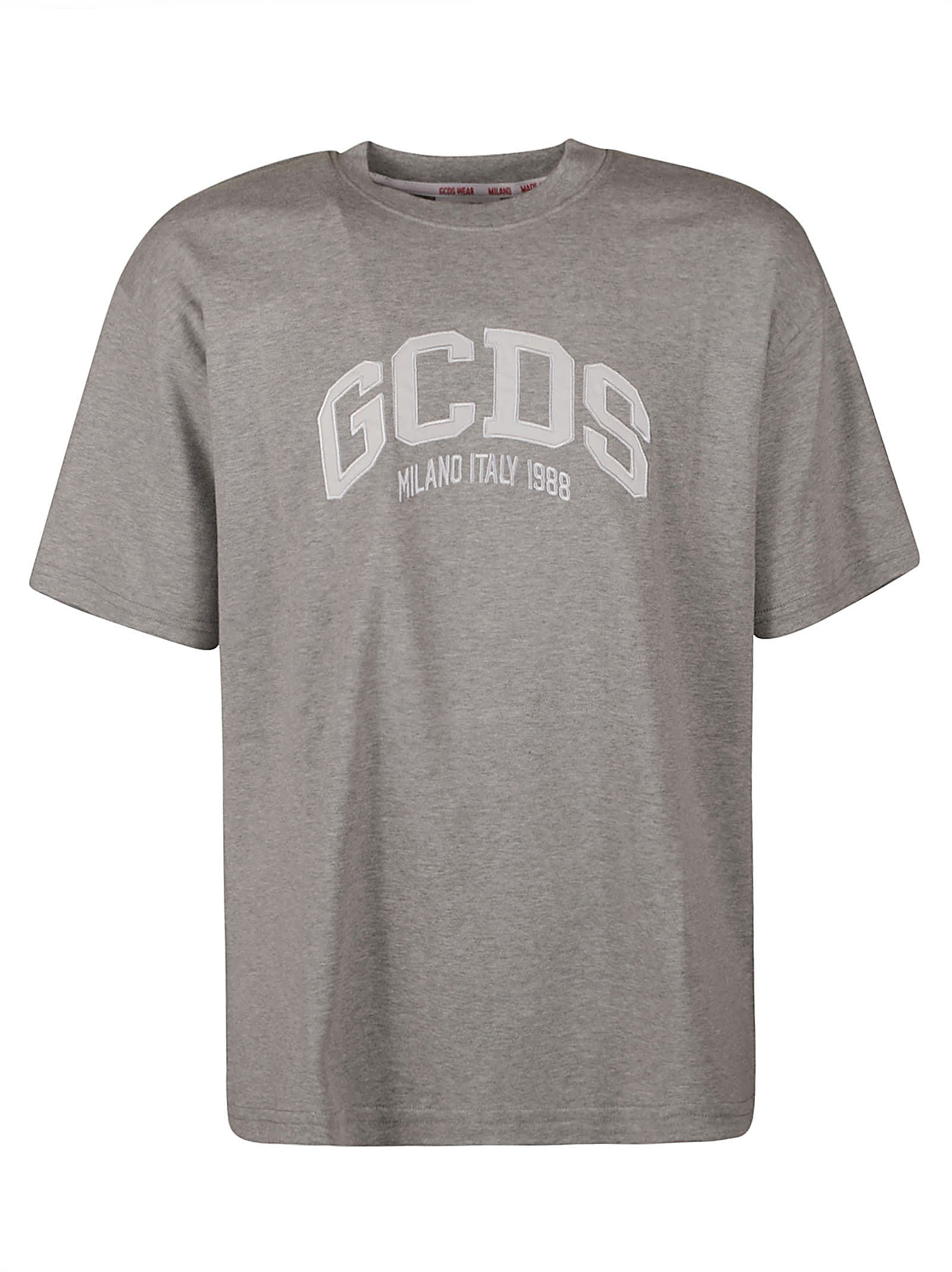 Gcds Logo Loose T-shirt In Grey
