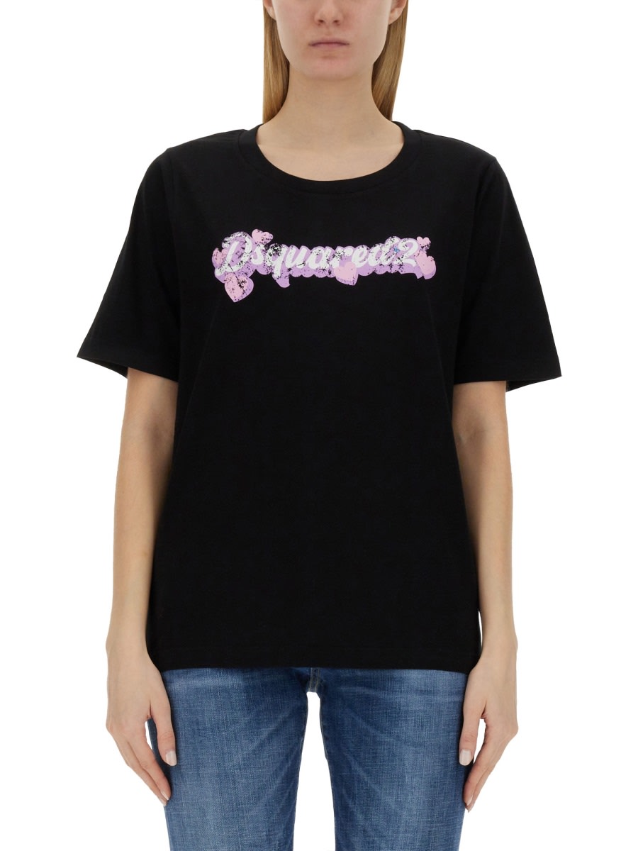Shop Dsquared2 T-shirt With Logo In Black