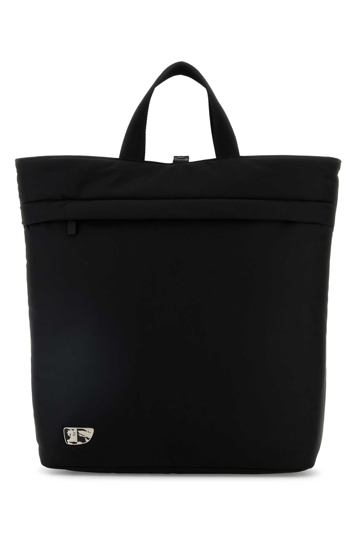 Black Fabric Shield Shopping Bag