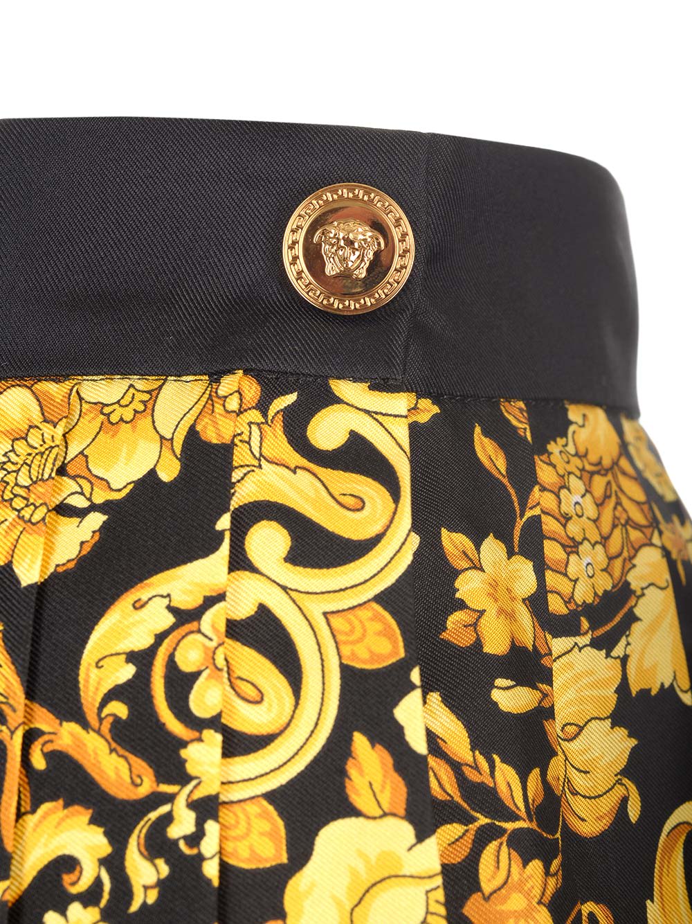 Shop Versace Barocco Print Miniskirt In Nero