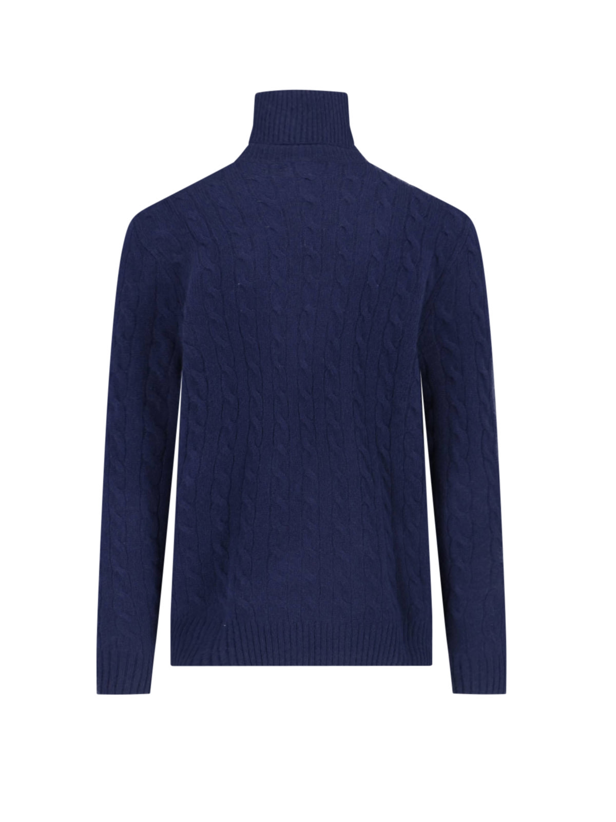 Shop Polo Ralph Lauren Logo Turtleneck Sweater In Blue