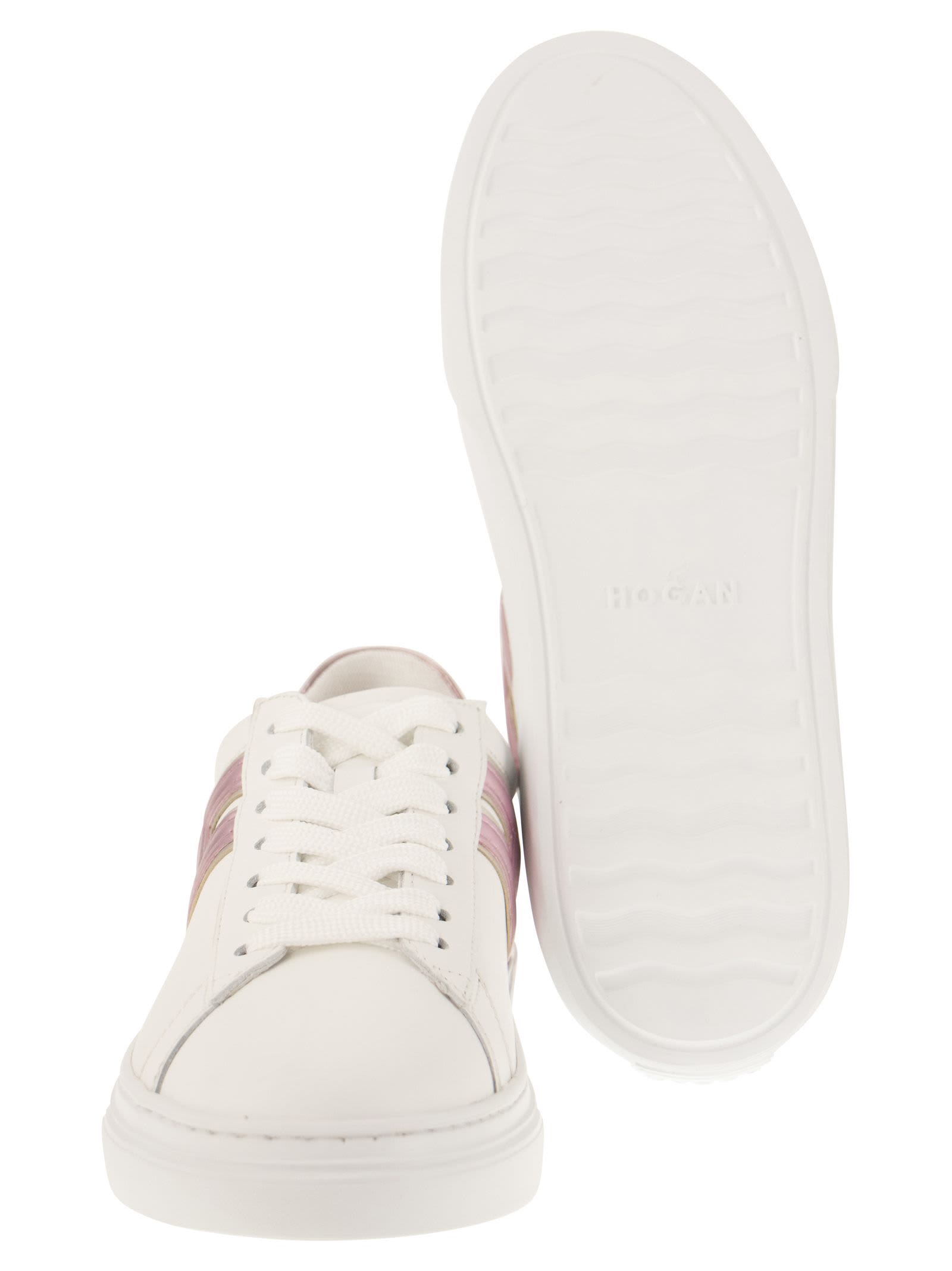 Shop Hogan Sneakers H365 In Rux Bianco Rosa