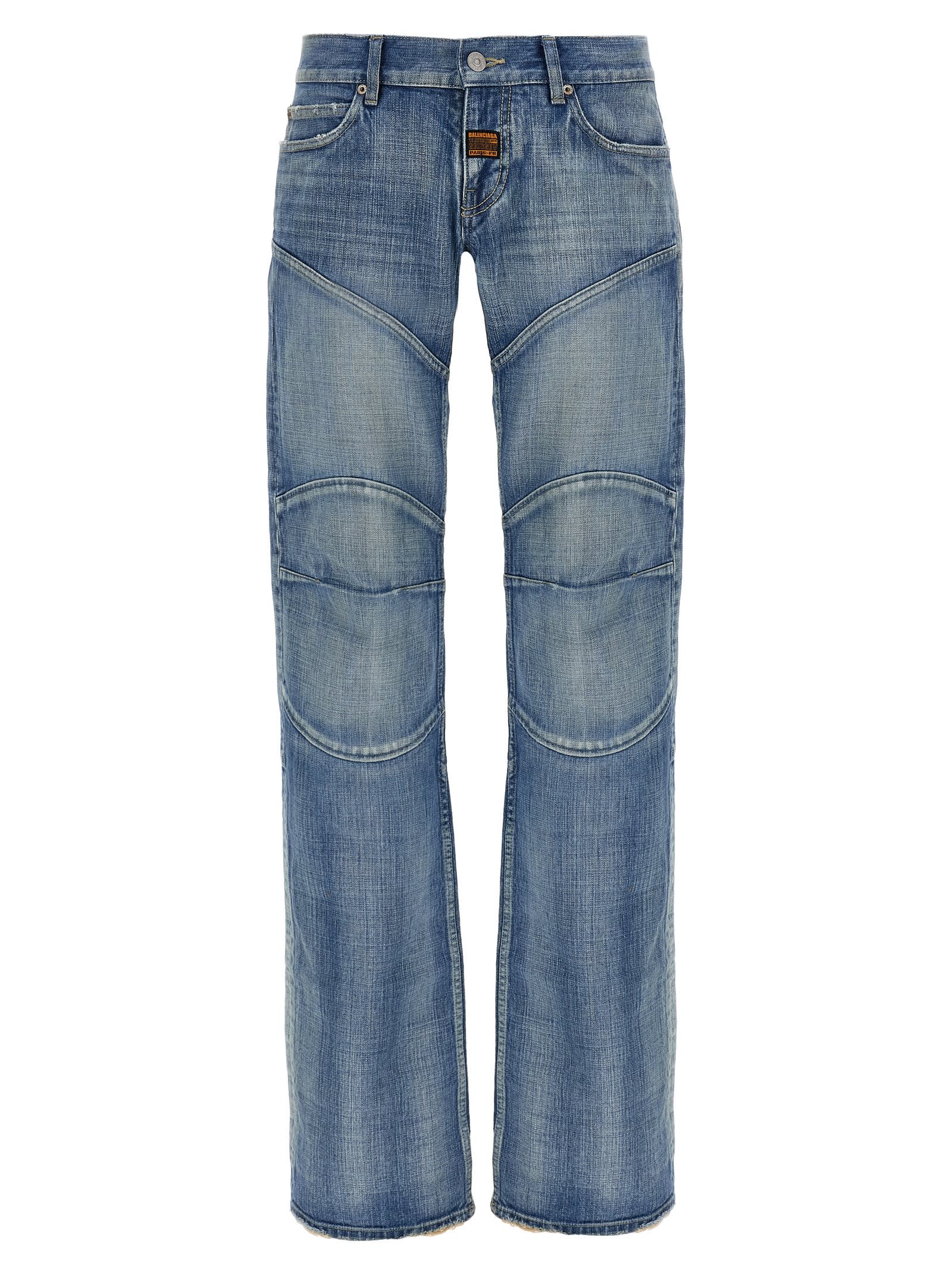 Balenciaga Distressed Low-rise Wide-leg Jeans