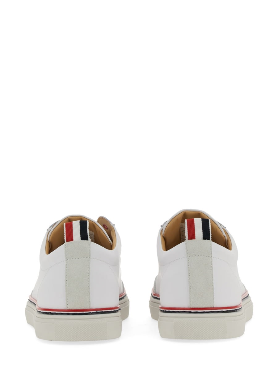 Shop Thom Browne Low-top Leather Sneaker In White