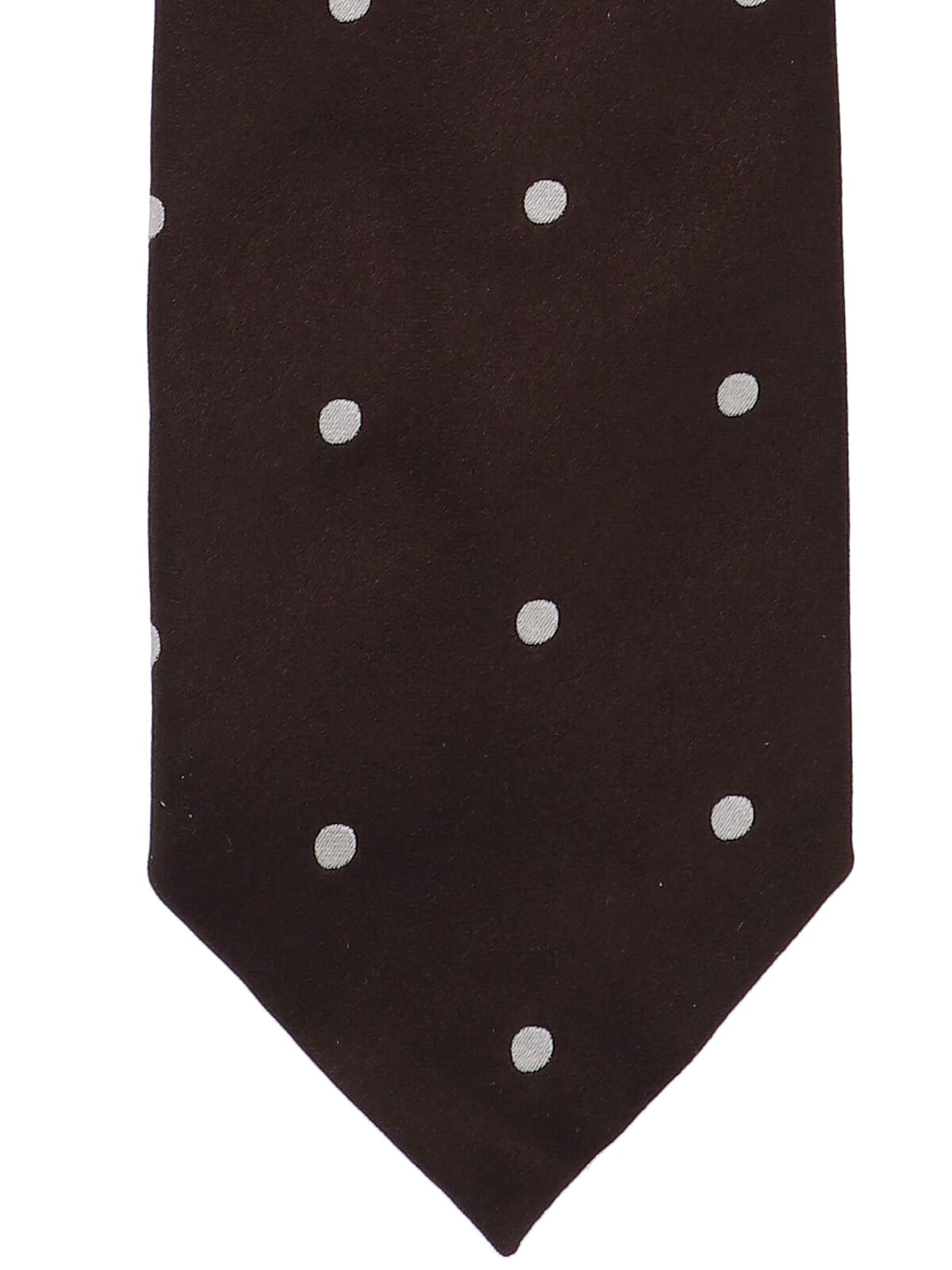 Tom Ford Slim Polka Dot Ties With Pointed Tip In Brown
