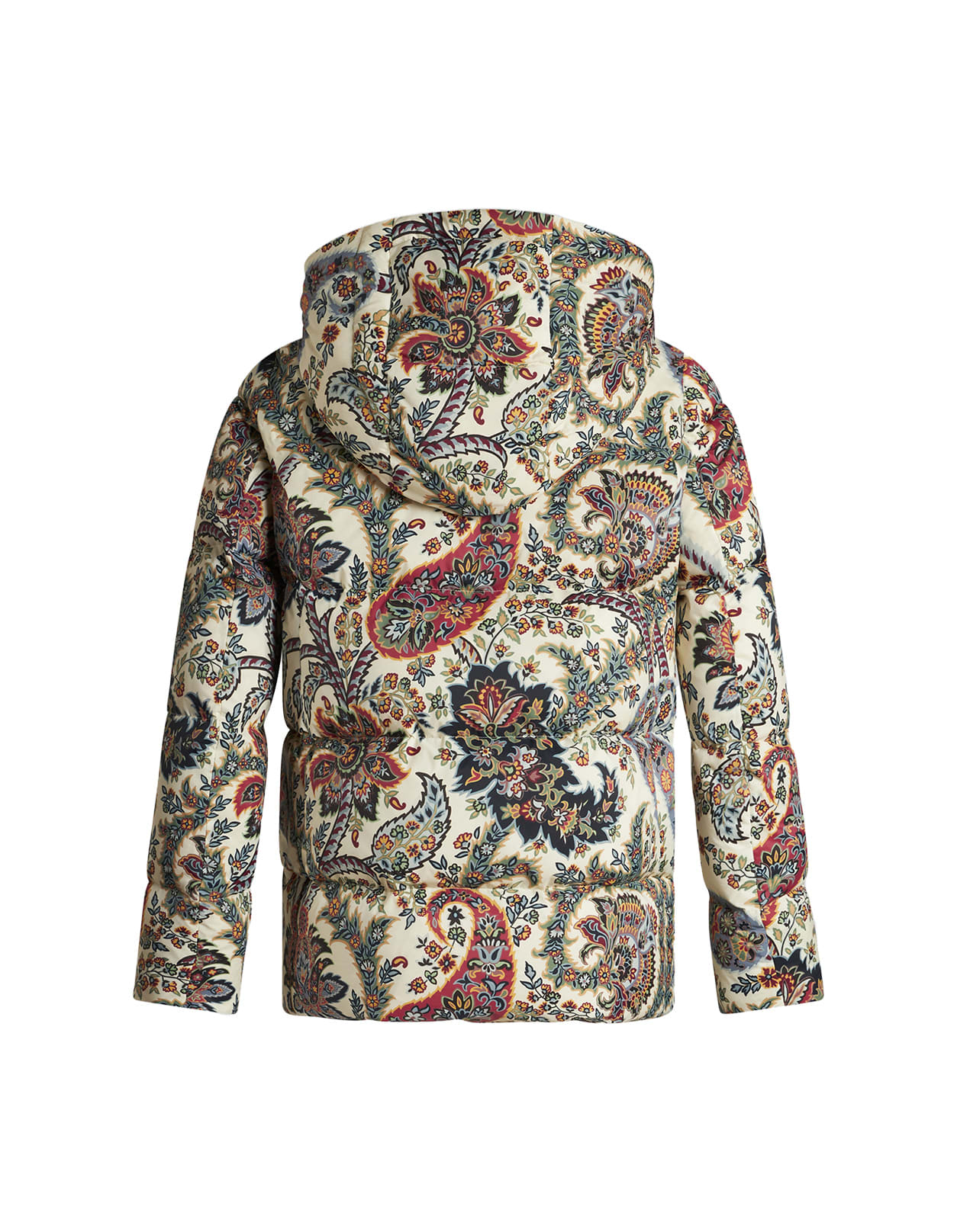 Shop Etro Beige Printed Nylon Down Jacket In Multicolour