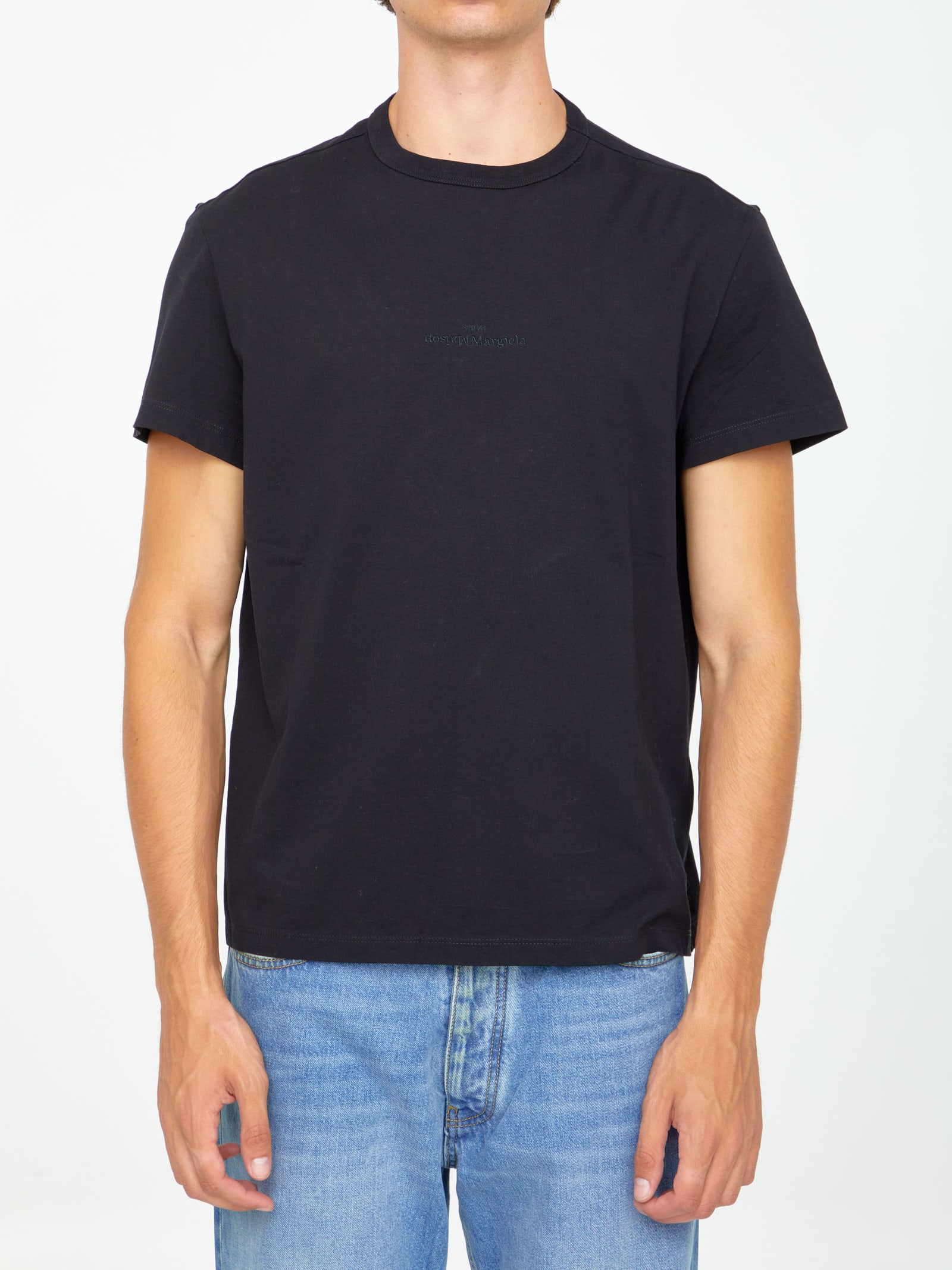 Maison Margiela Black T-shirt With Logo