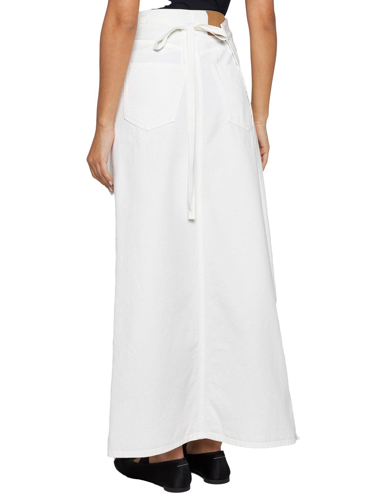 Shop Mm6 Maison Margiela A-line Skirt In White
