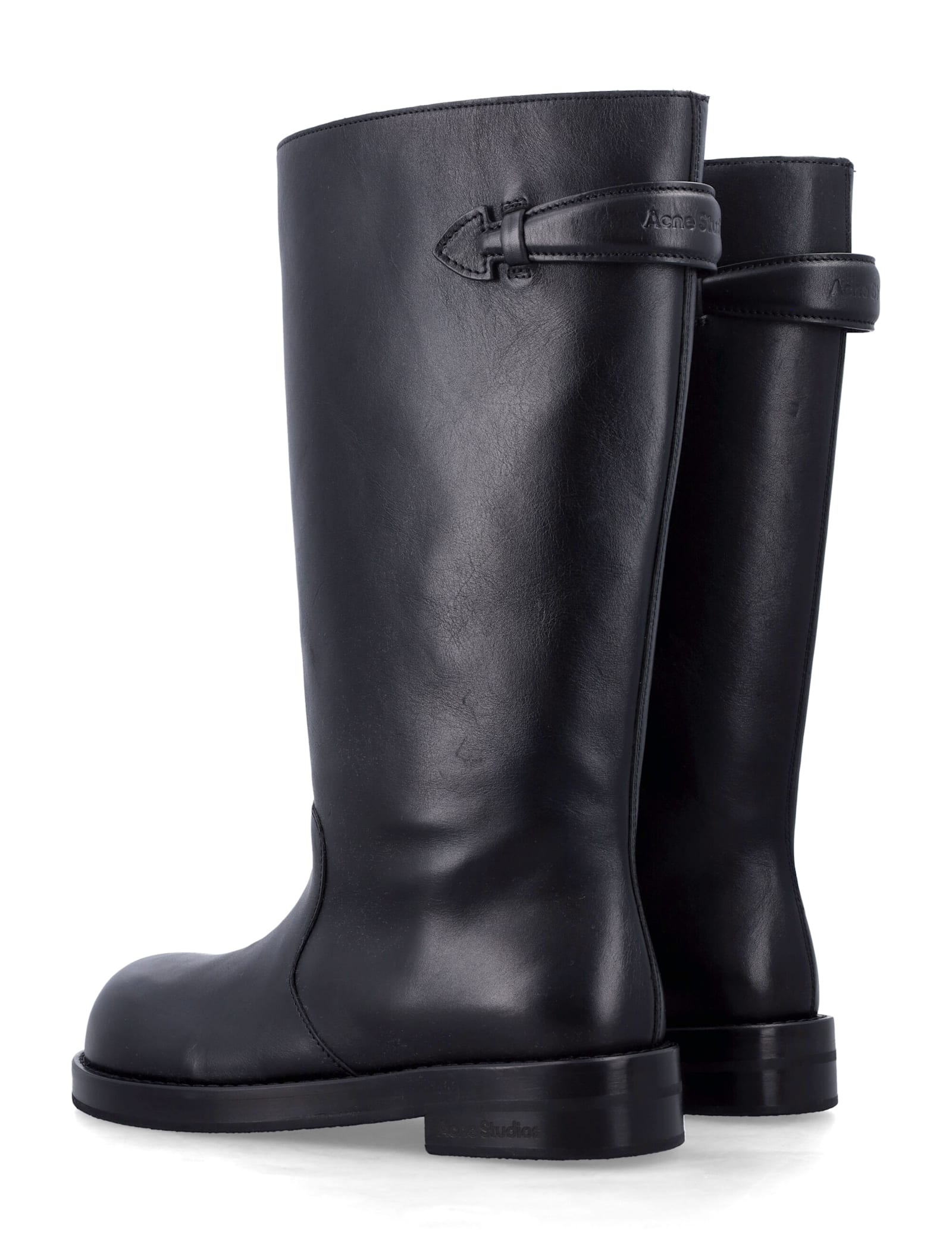 Acne Studios Knee Length Round Toe Beshay Boot In Black