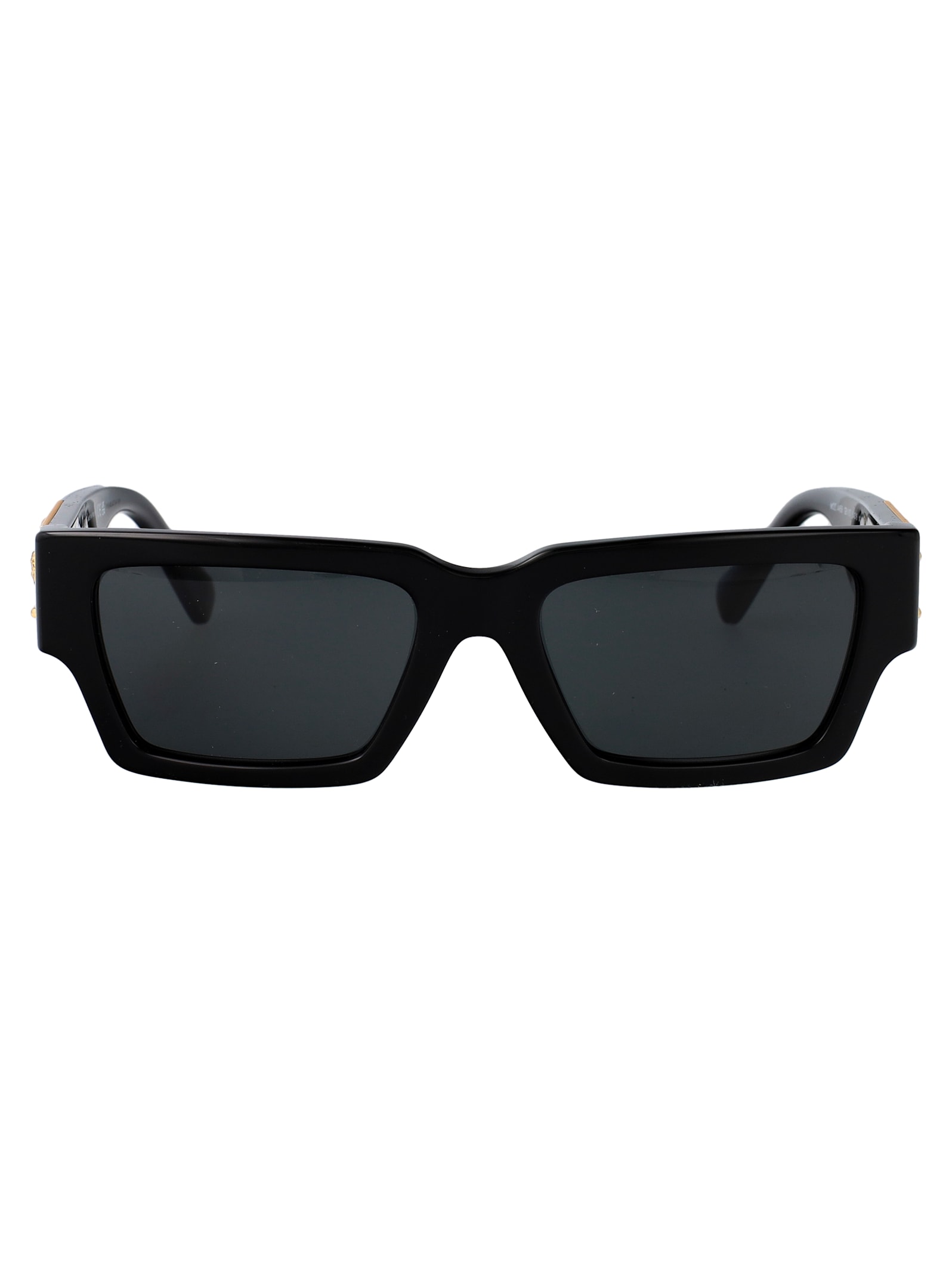 Versace Havana Acetate Sunglasses In Black