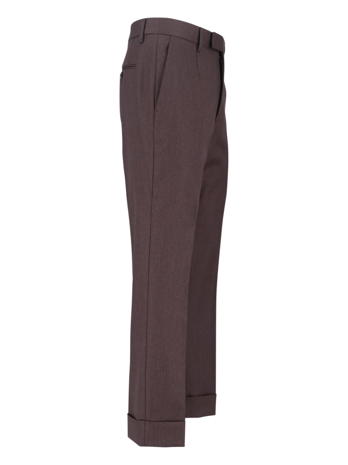 Burberry Straight Trousers With Cuffed Hem And Pockets In Blue