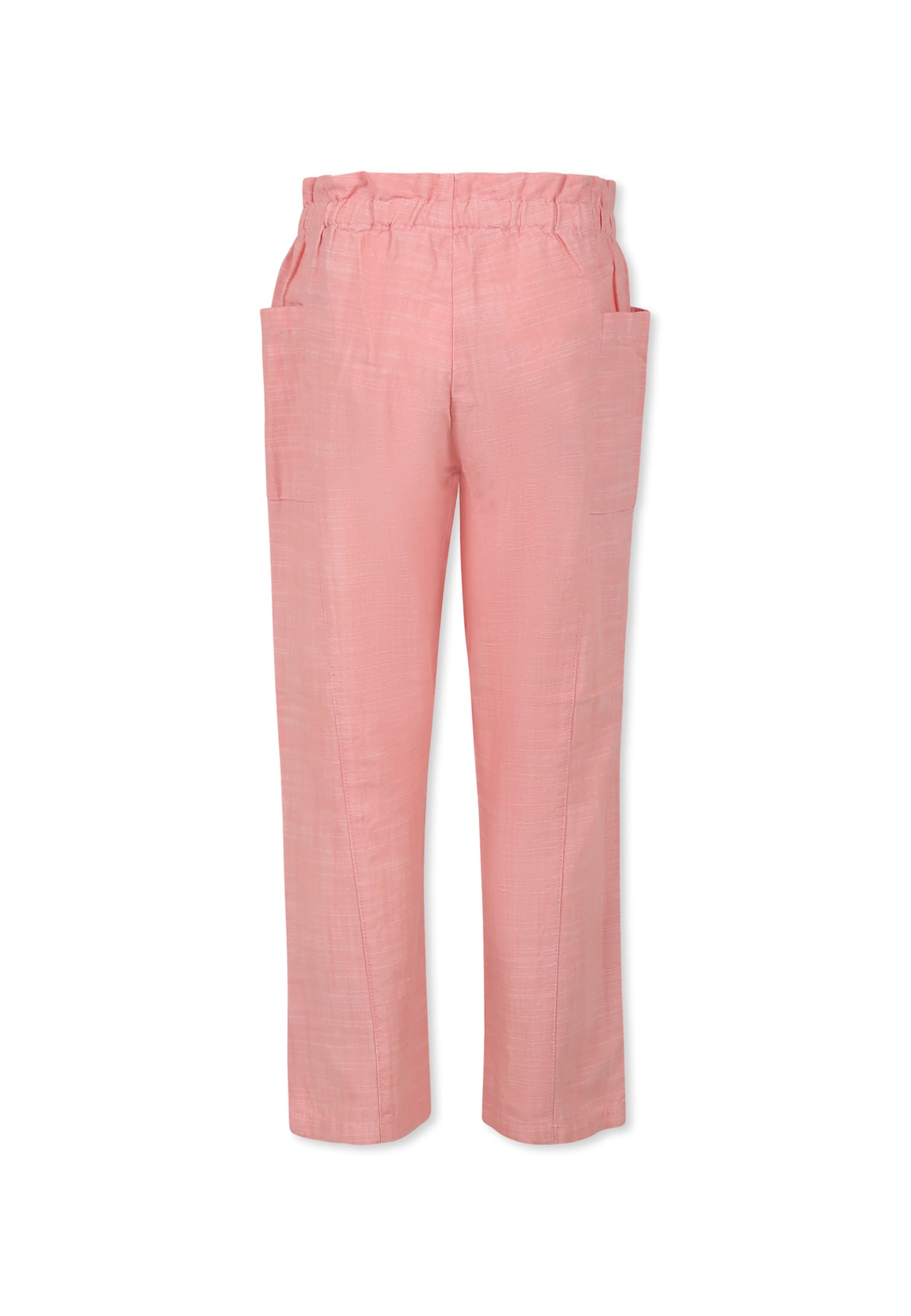 Bonpoint Pink Trousers For Girl With Cherries In Pink
