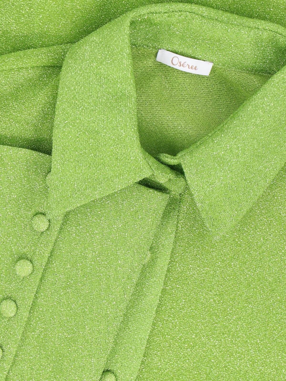 Shop Oseree Lumière Sleeves Shirt In Green