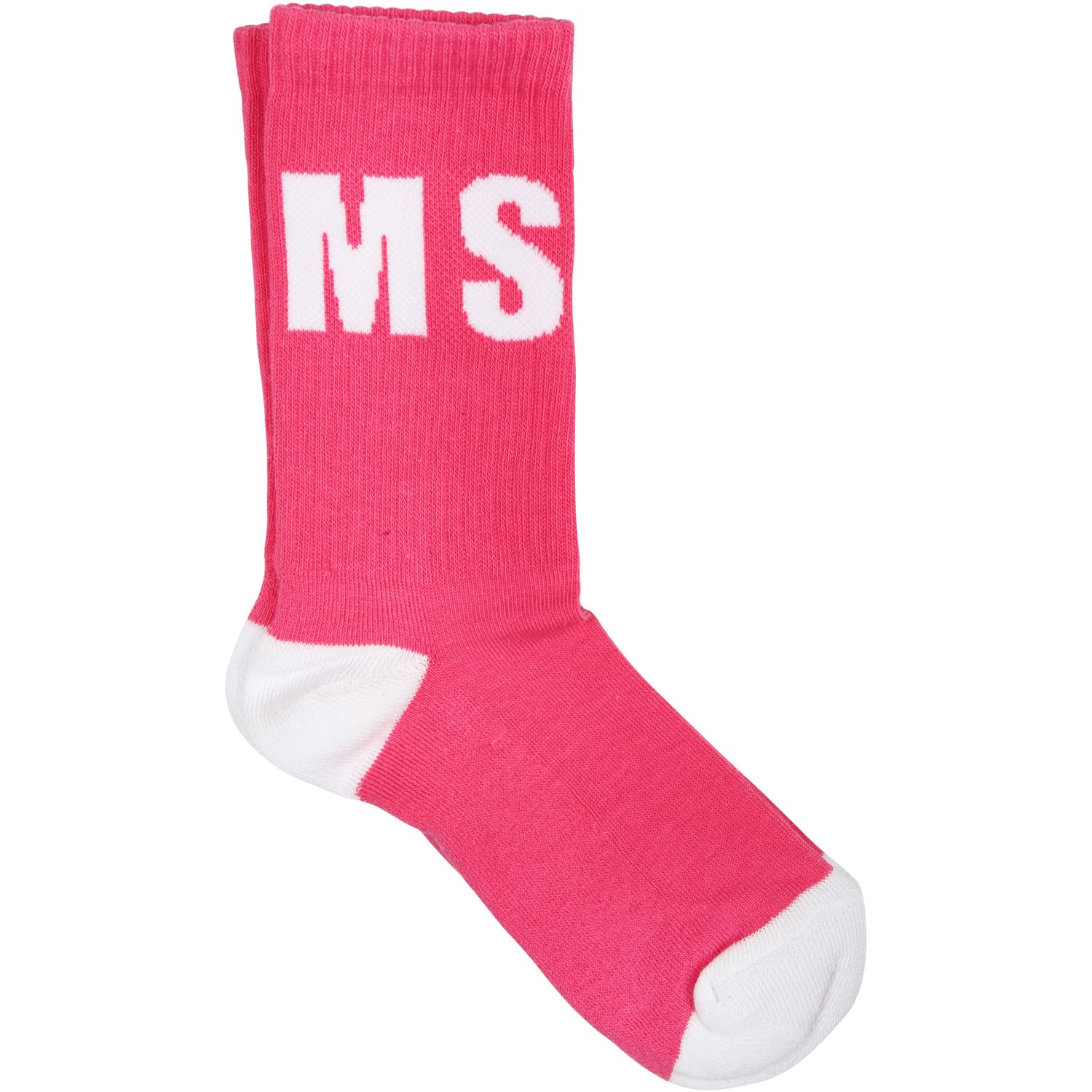 Msgm Fuchsia Socks For Kids With Logo