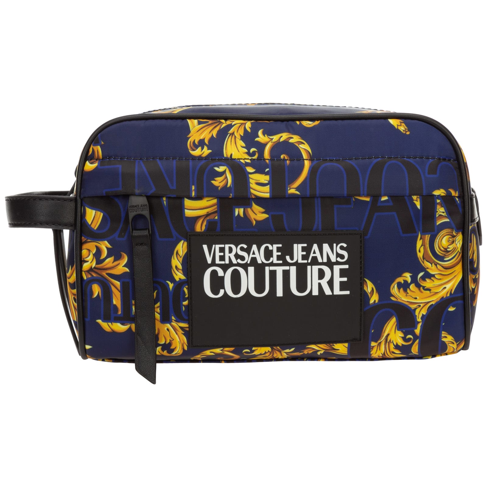 Versace Jeans Couture Logo Baroque Toiletry Bag In Blu | ModeSens