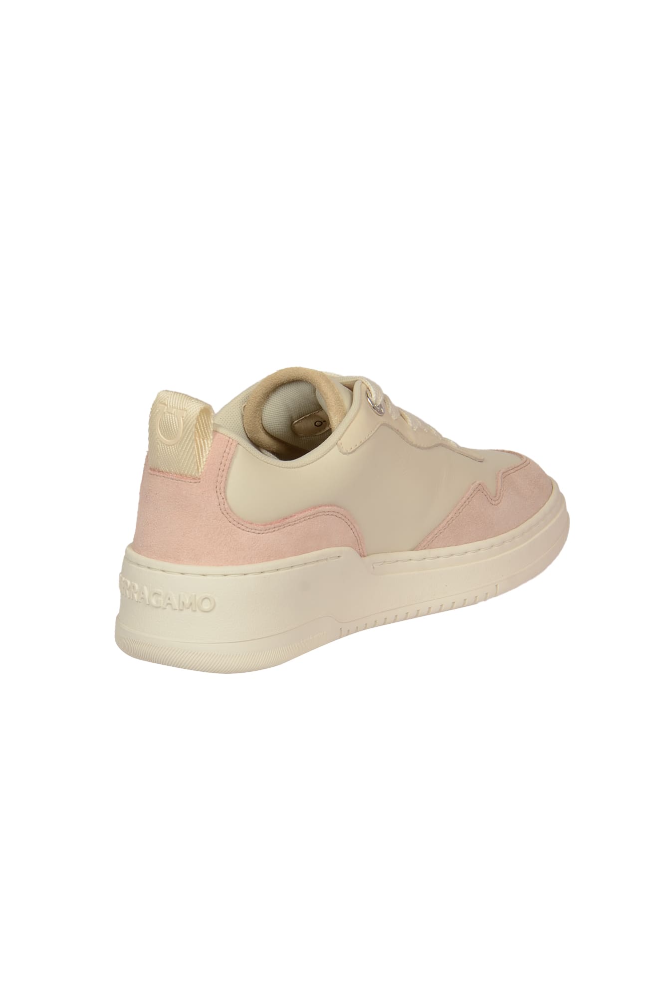Ferragamo Gancini Lace-up Sneakers In Sand