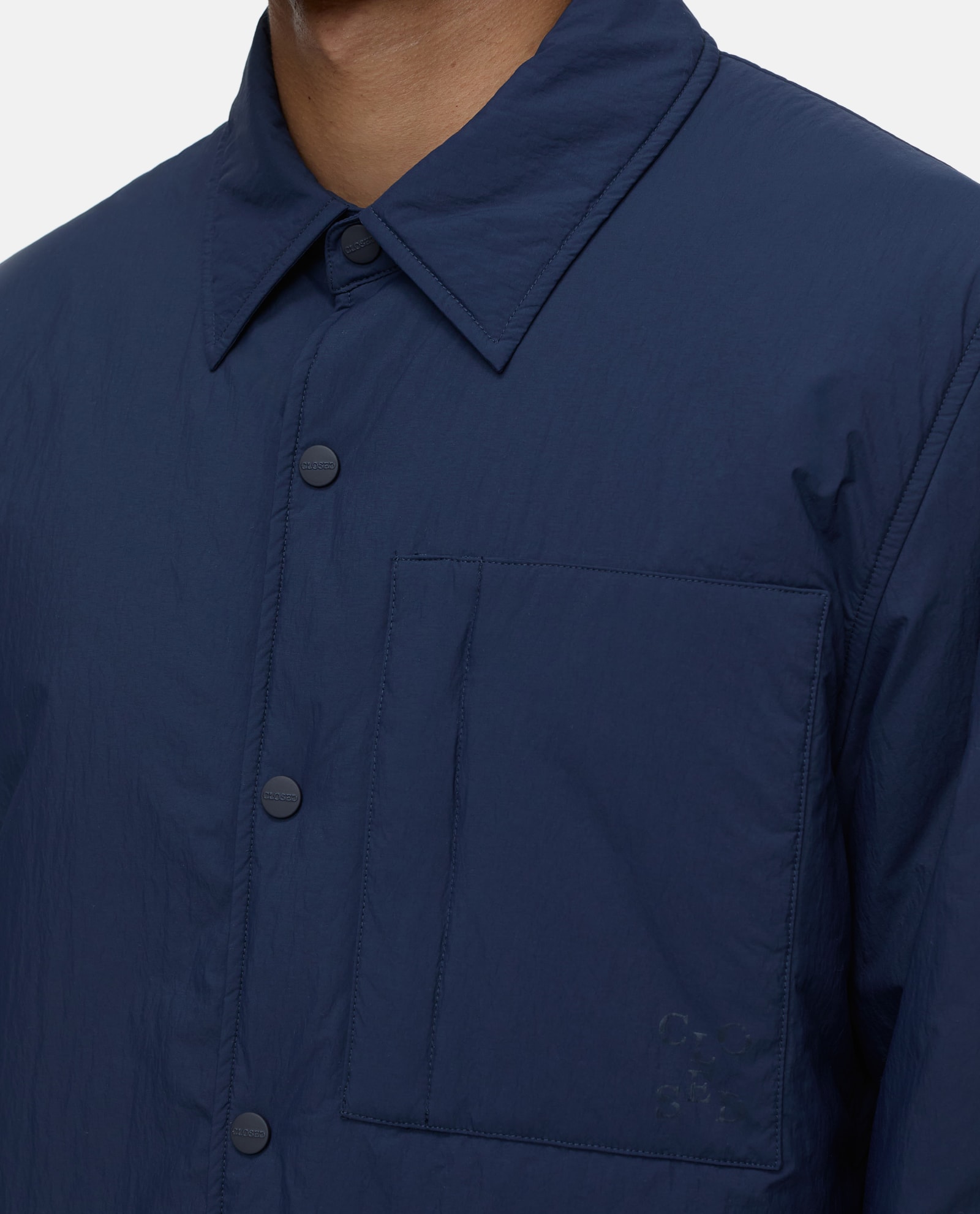 Shop Closed Quilted Overshirt In Blue