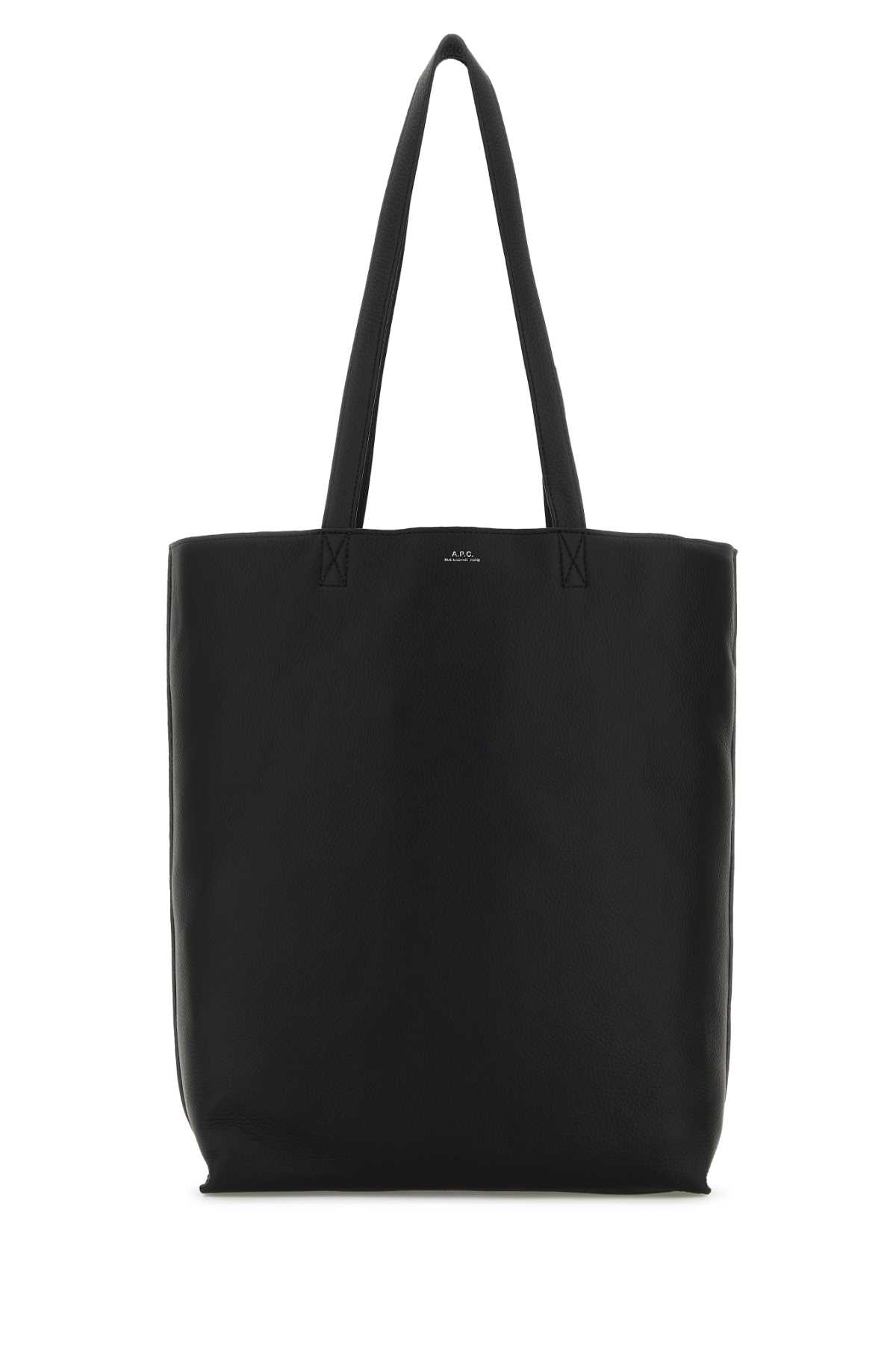 Apc A.p.c. Black Leather Maiko Shopping Bag