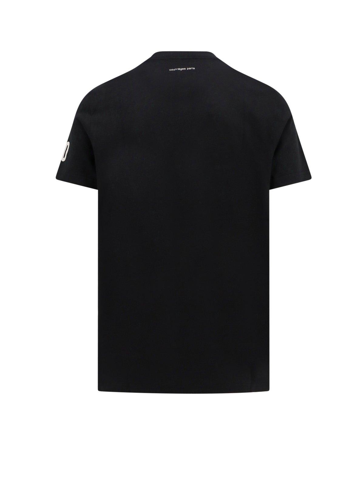 Shop Courrèges Crewneck Short-sleeved T-shirt In Black